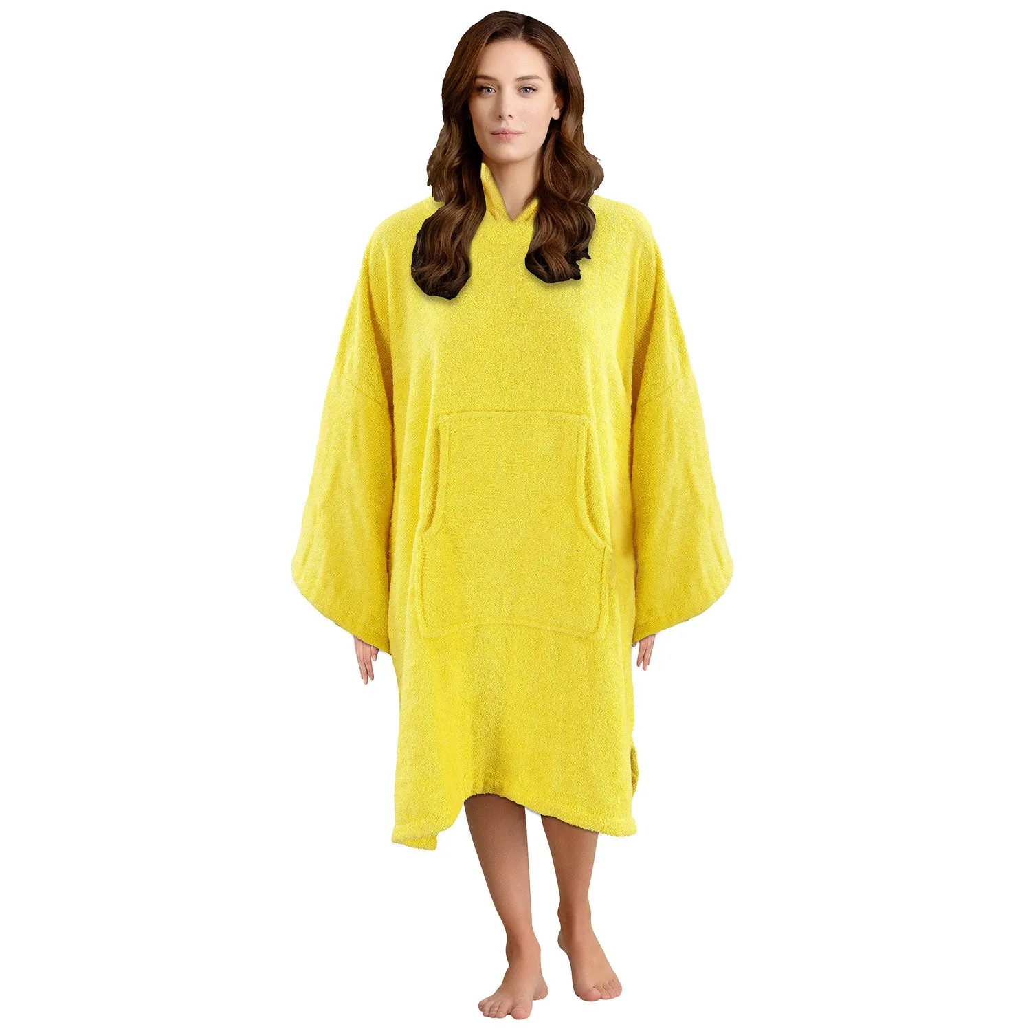 Adult Long Sleeve Poncho - Small/Medium - Yellow