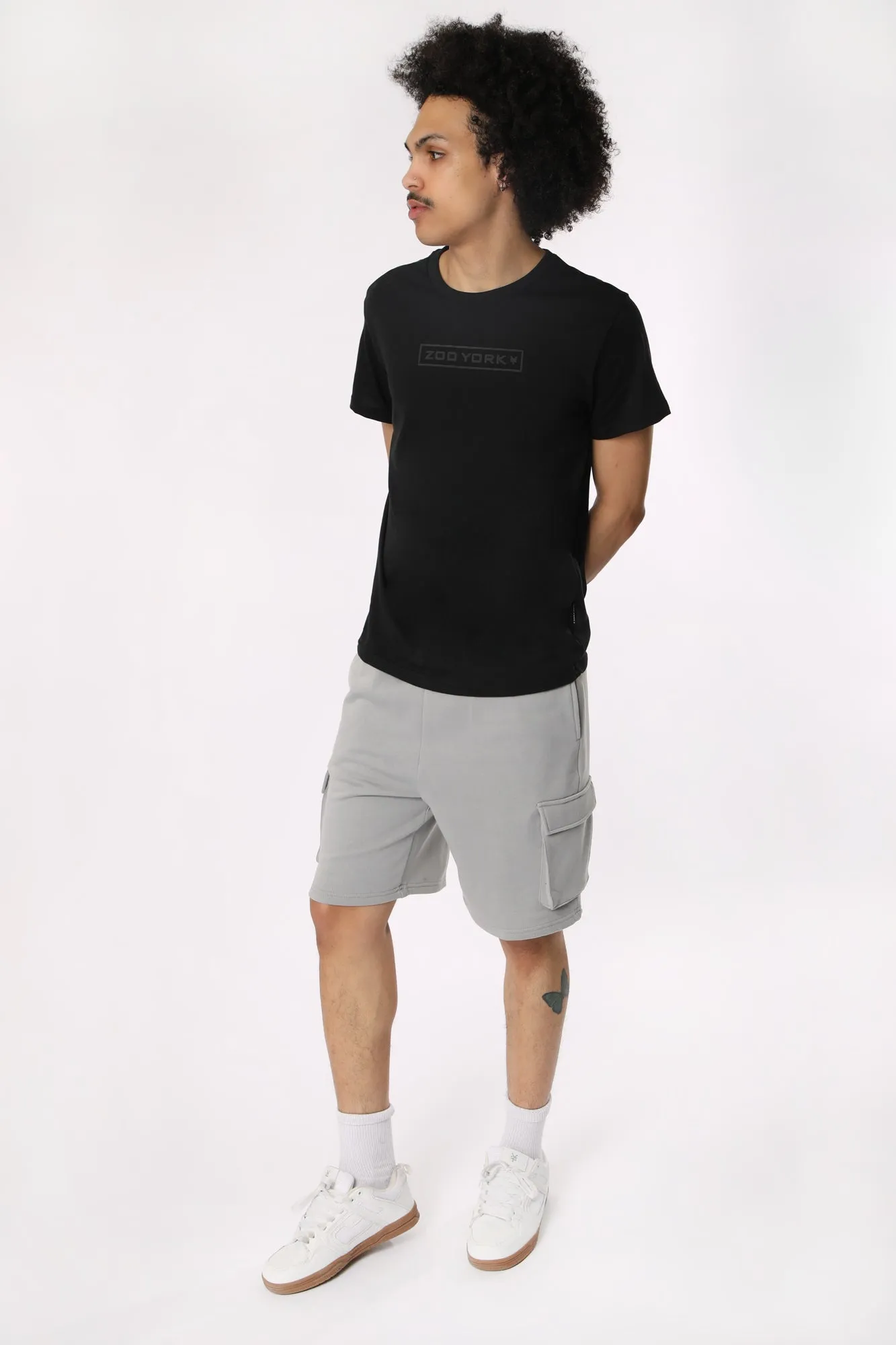 Amnesia Mens Fleece Cargo Shorts