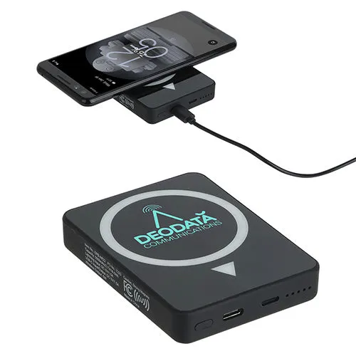 Arc 5000mAh Power Bank with Magnetic Wireless Charger