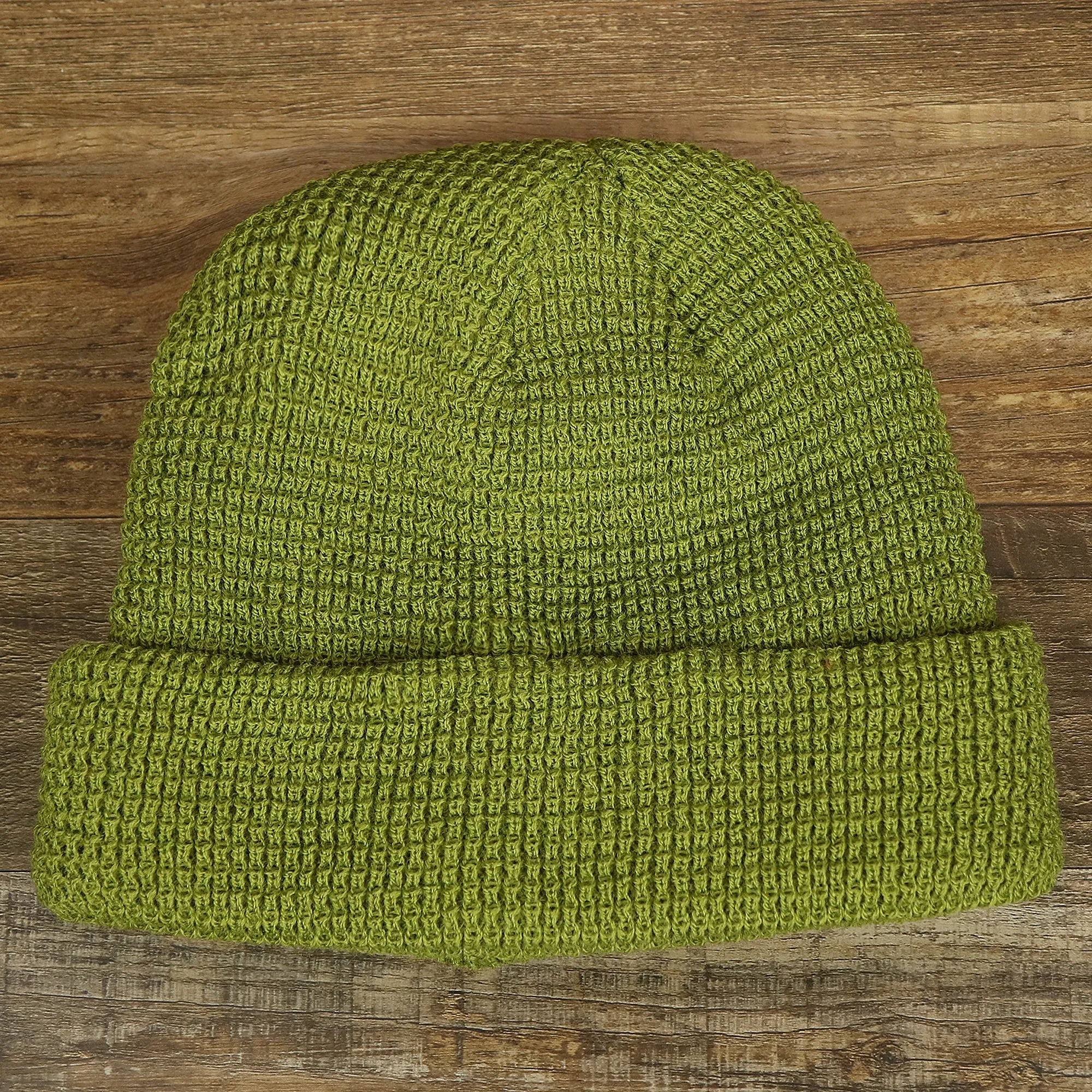 Army Green Fisherman Knit Cuffed Beanie