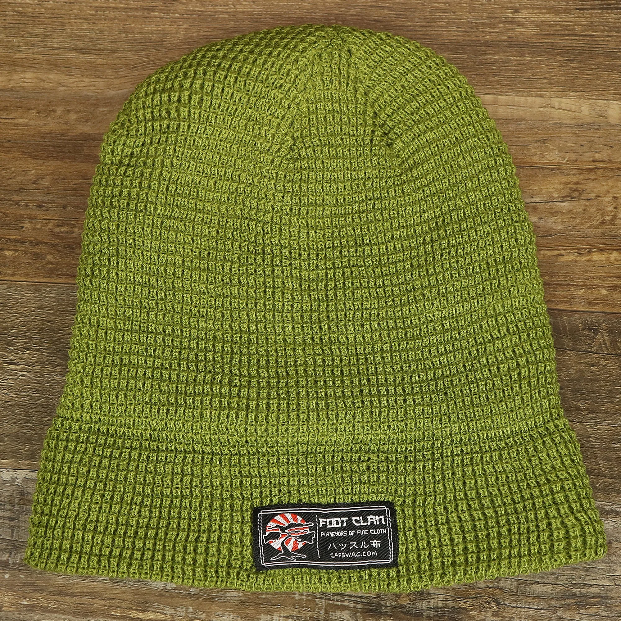 Army Green Fisherman Knit Cuffed Beanie