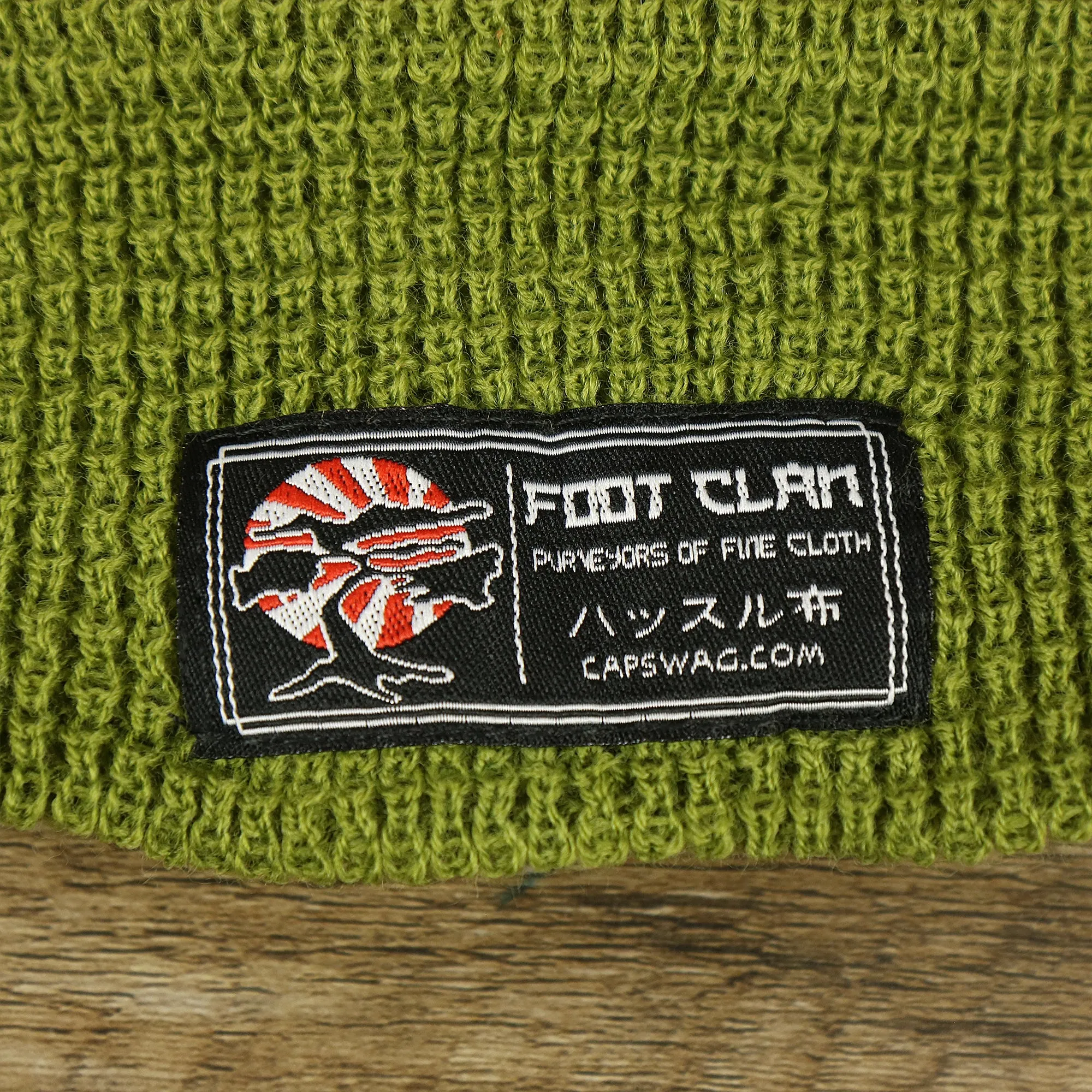 Army Green Fisherman Knit Cuffed Beanie