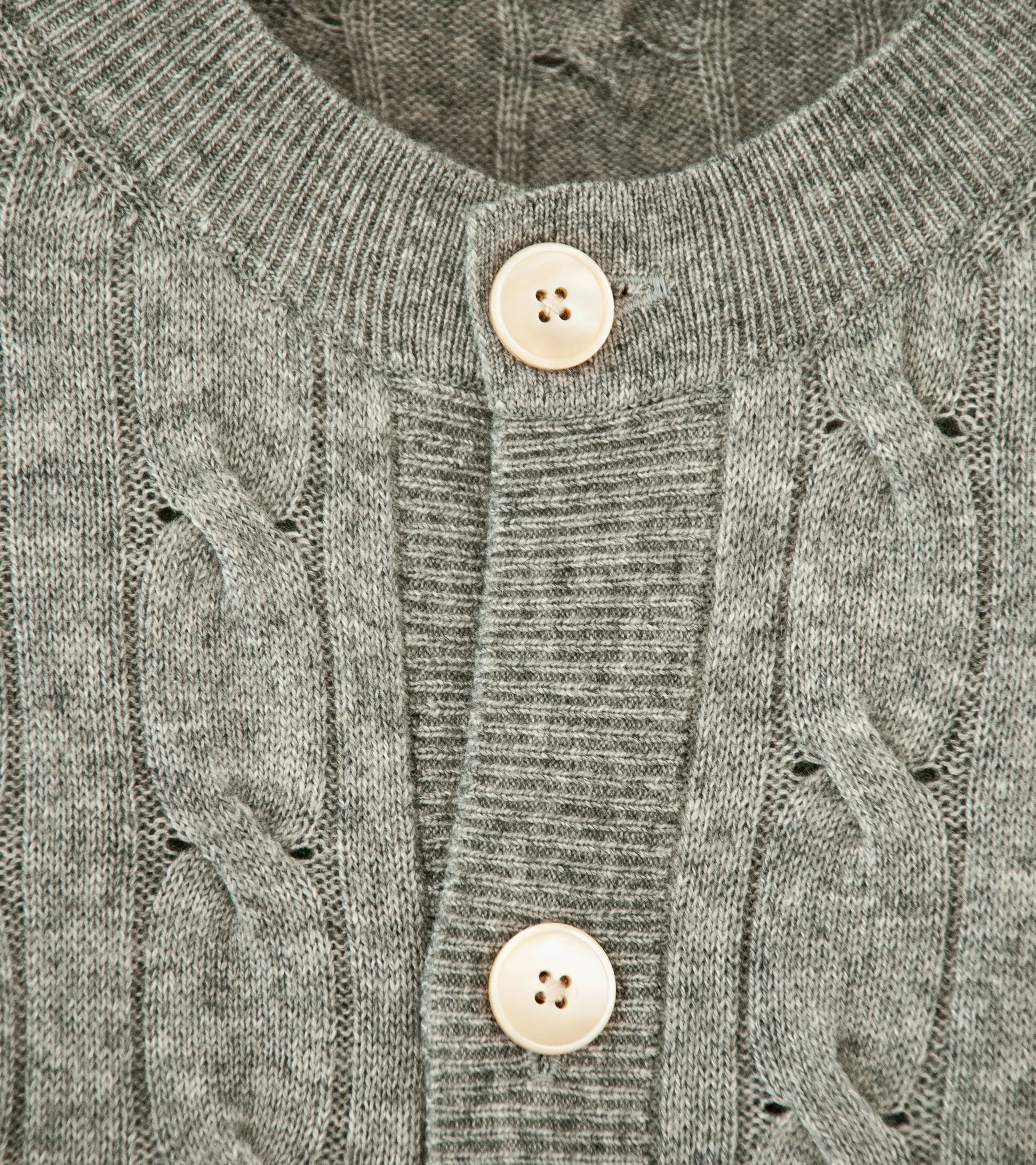 Auralee 'Super Fine Cashmere Silk Cable Knit Cardigan' (Top Gray)