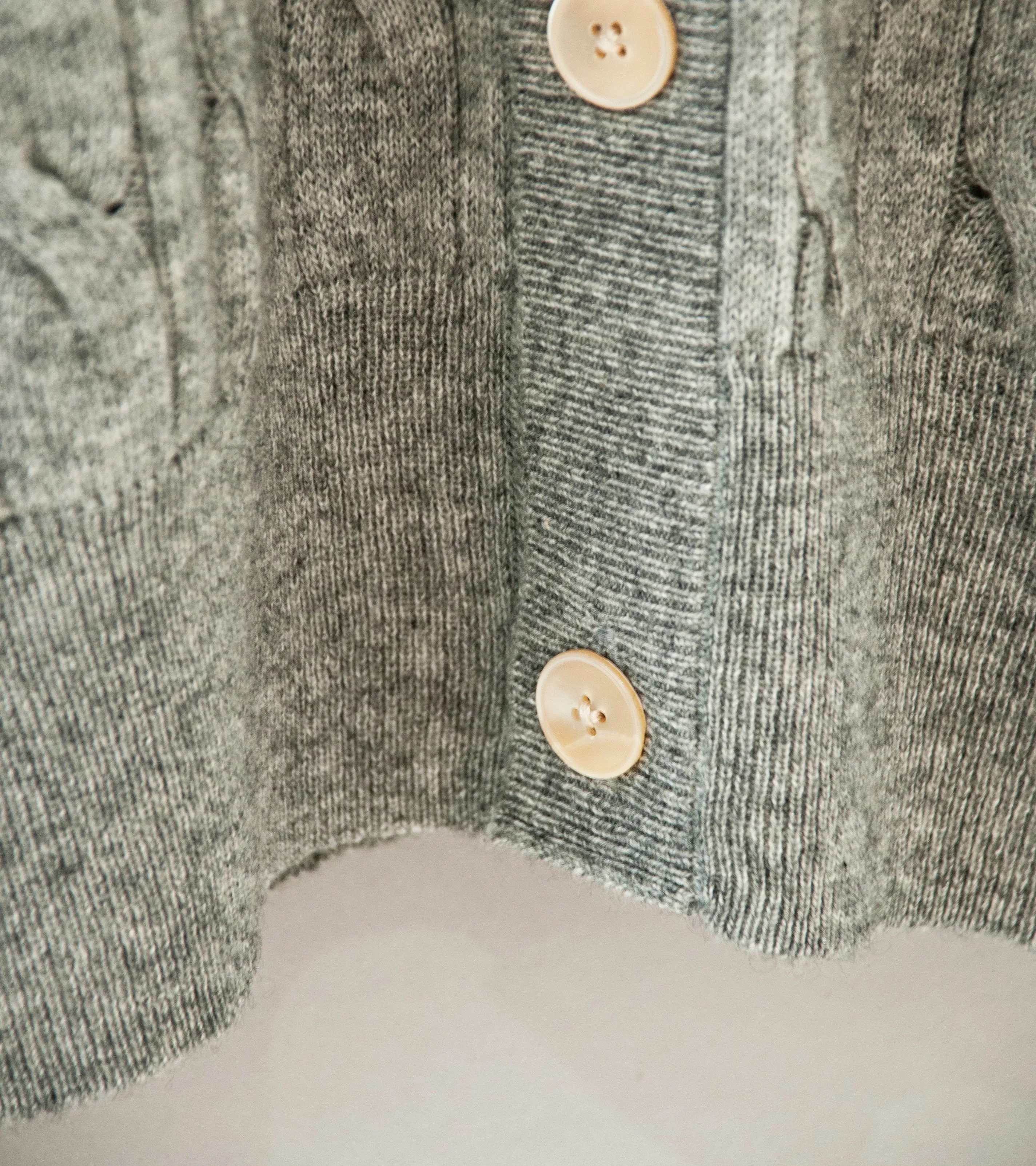 Auralee 'Super Fine Cashmere Silk Cable Knit Cardigan' (Top Gray)