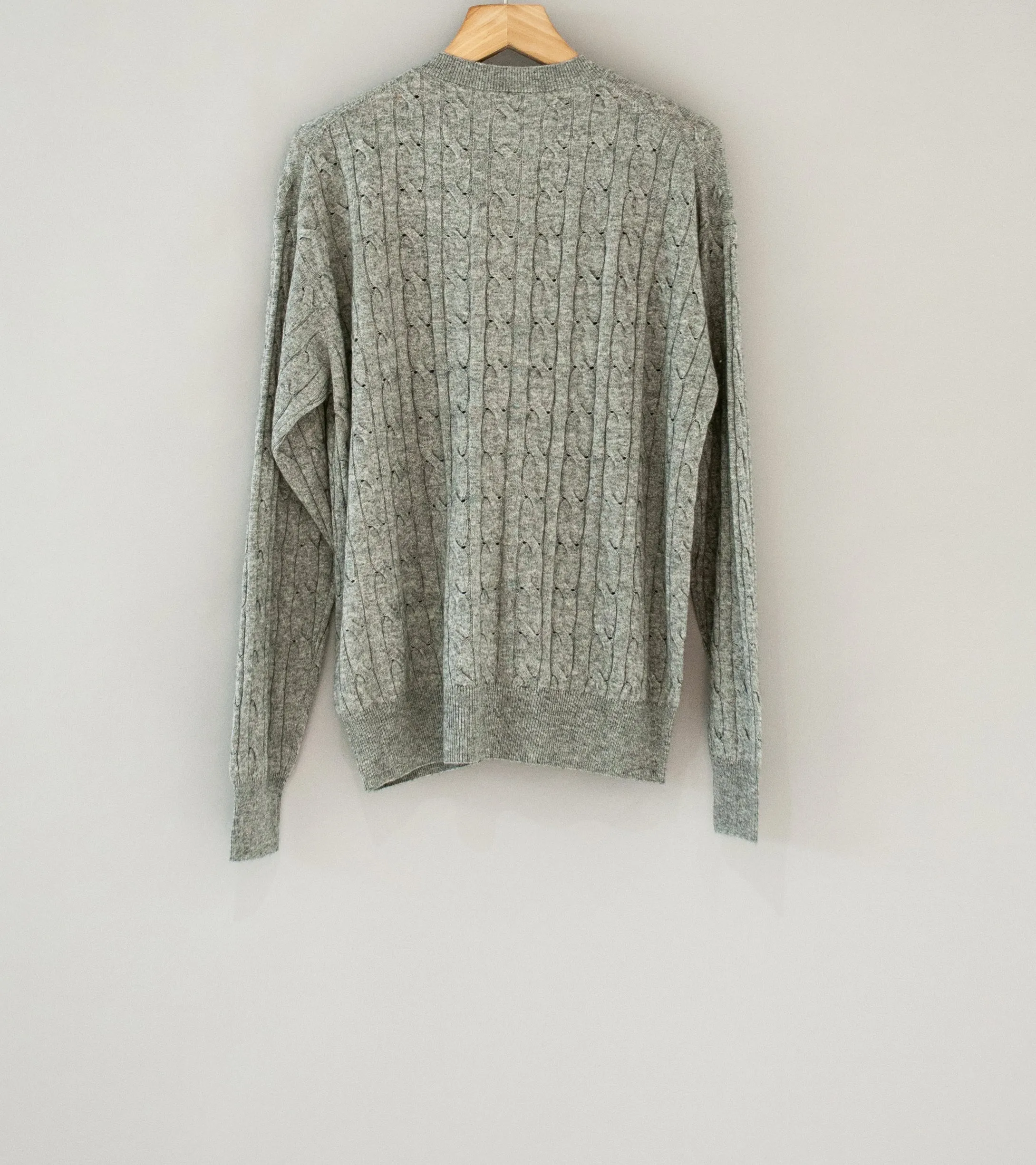 Auralee 'Super Fine Cashmere Silk Cable Knit Cardigan' (Top Gray)