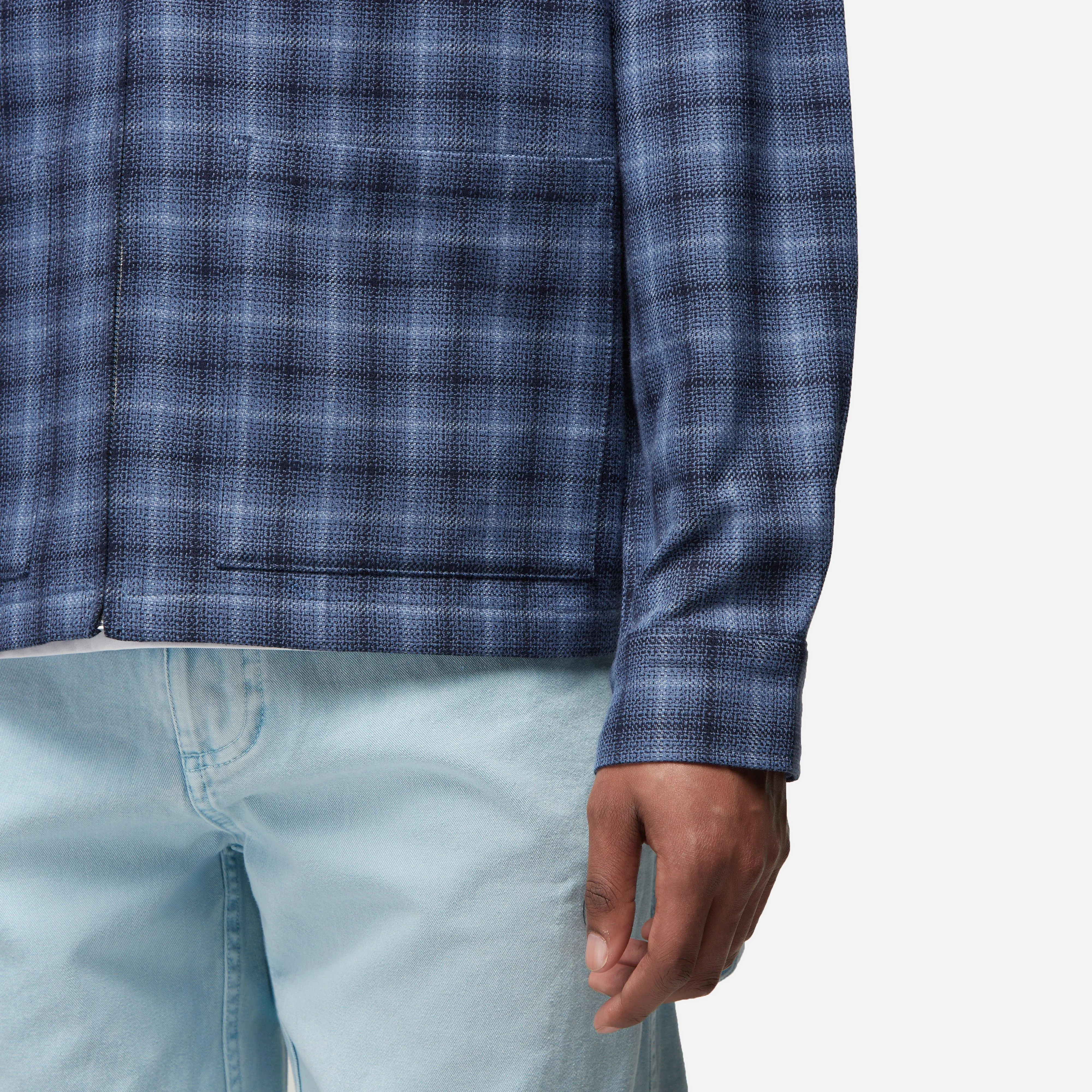 Awake NY Lightweight Plaid Zip Jacket Shirt