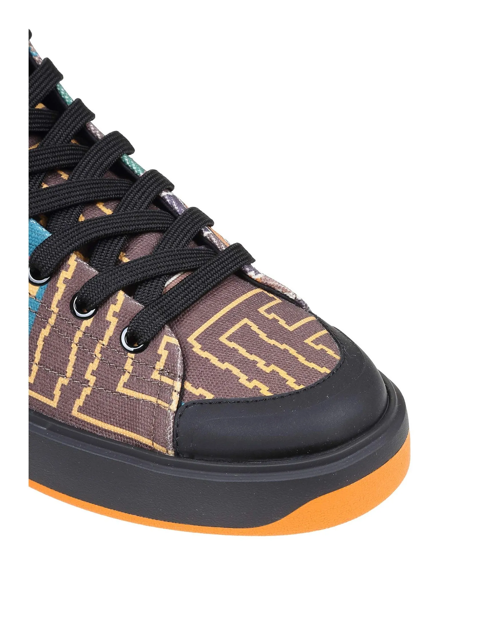 Balmain Monogram Pattern High-Top Sneakers