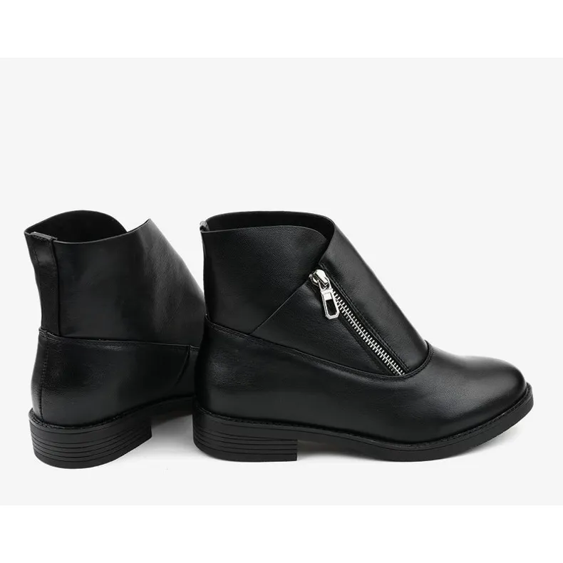 Black flat boots, insulated Chelsea boots 20195-1