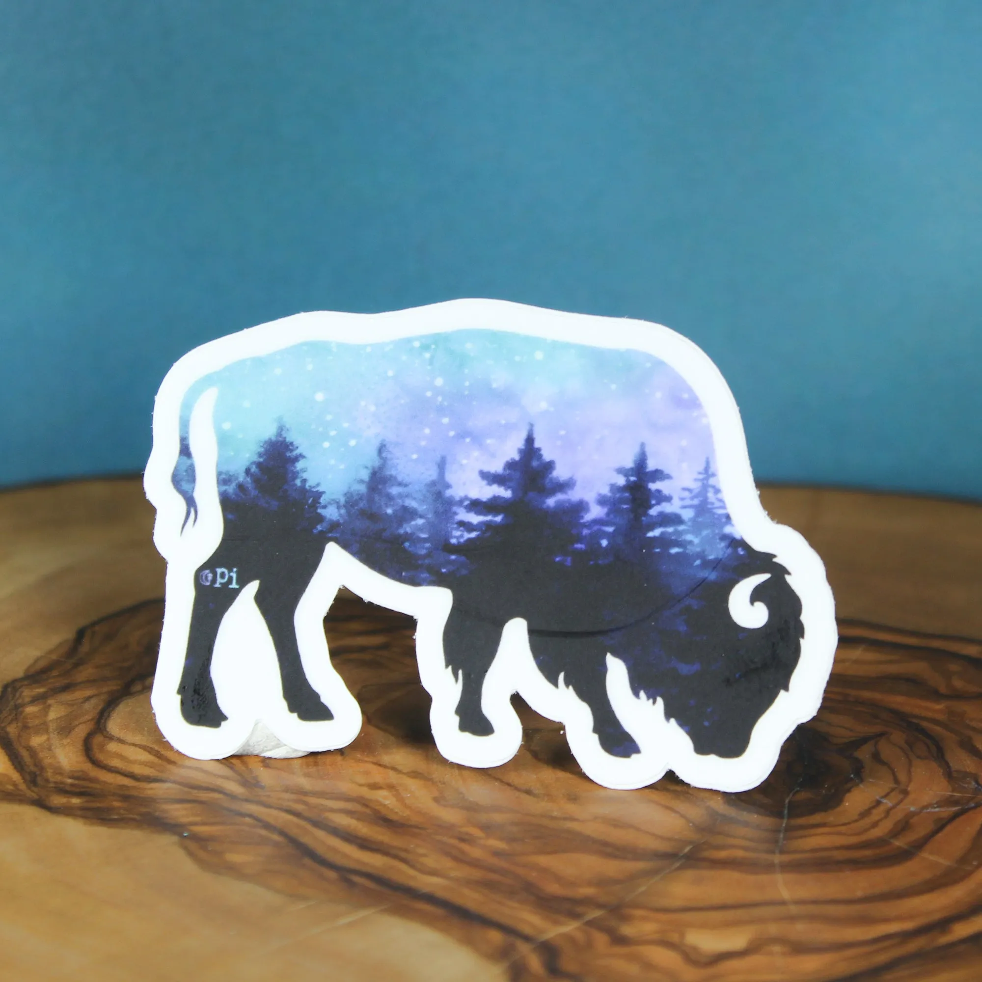 Blue Forest Bison Sticker