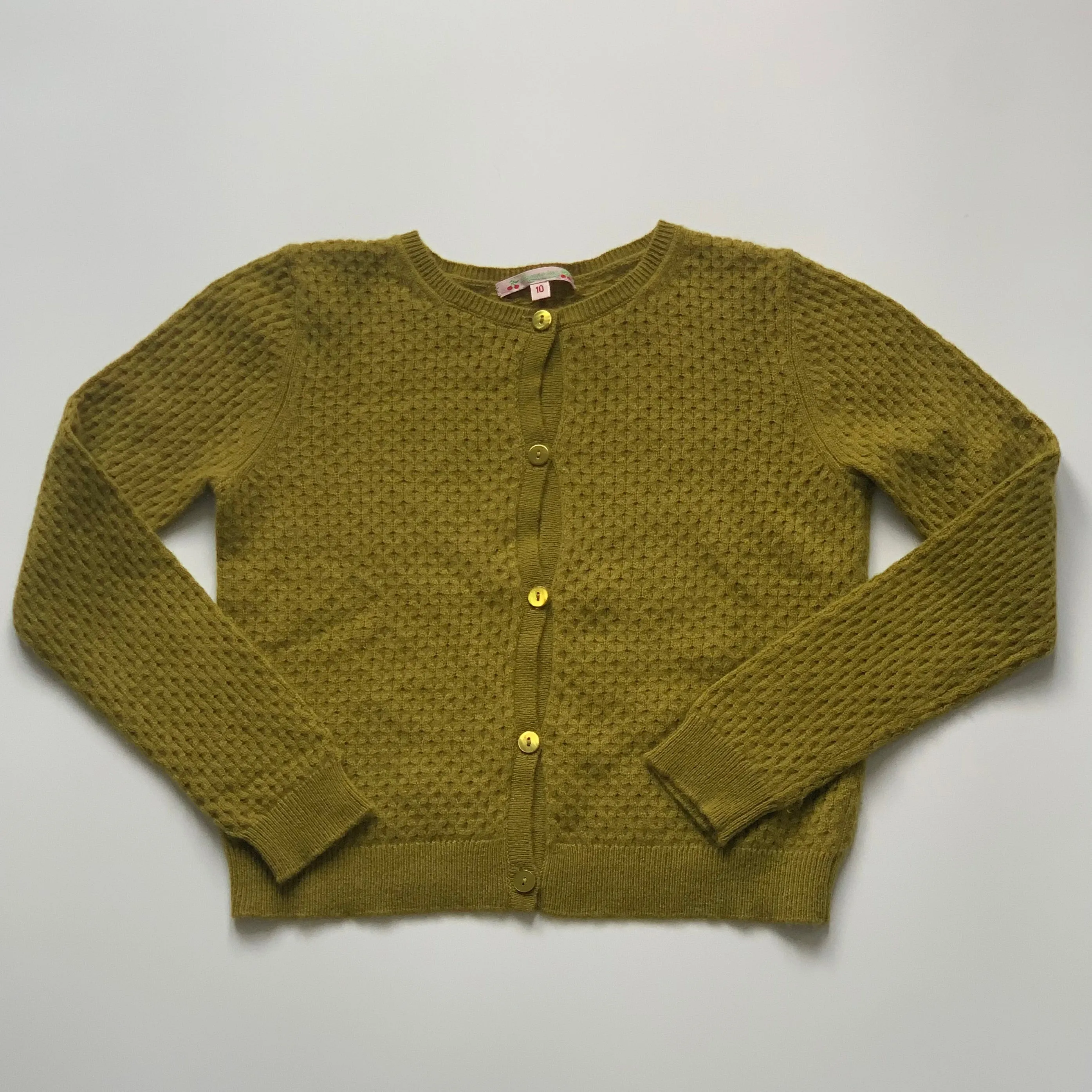 Bonpoint Ochre Cashmere Cardigan: 10 Years