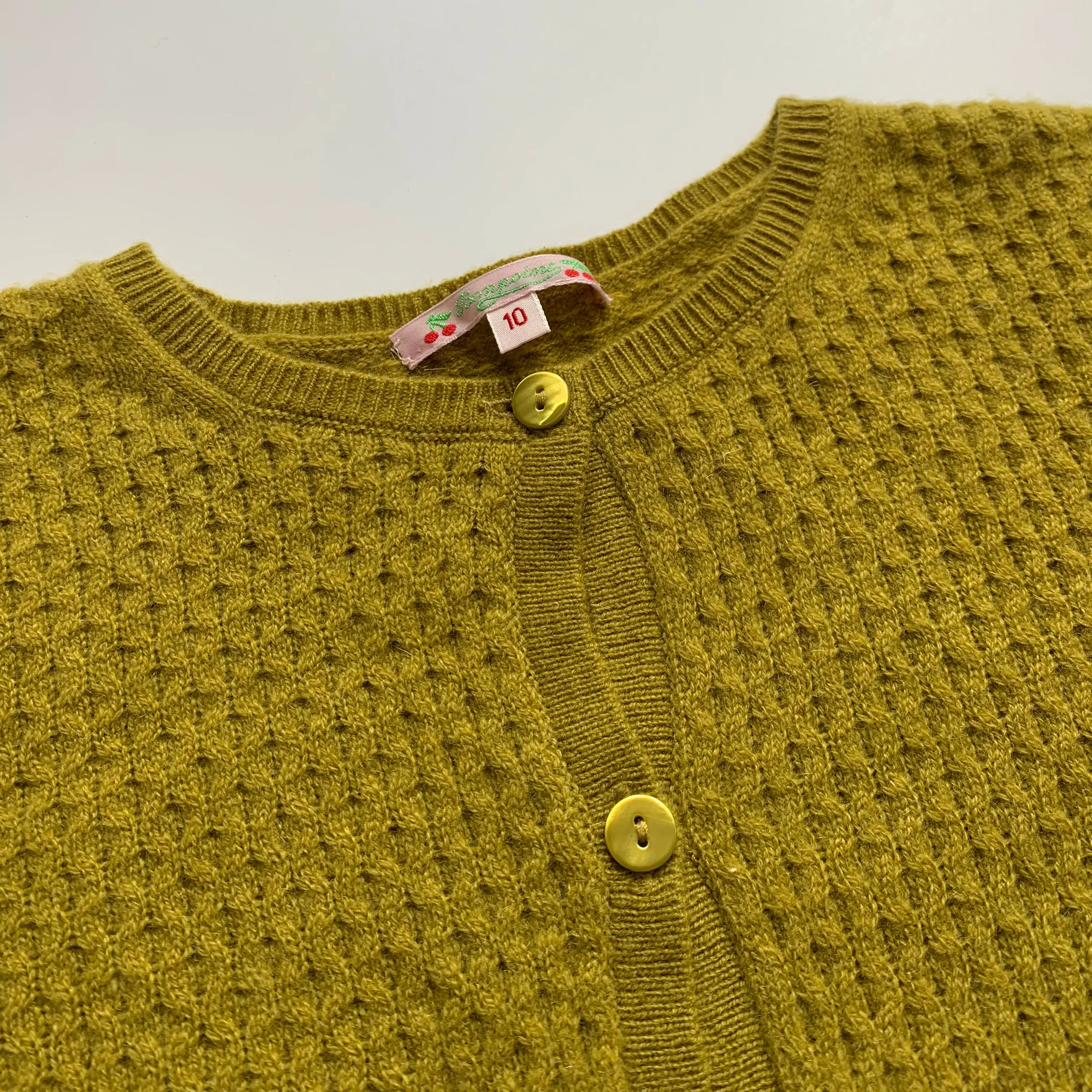 Bonpoint Ochre Cashmere Cardigan: 10 Years