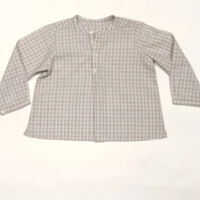 Bonpoint Pale Check Collarless Shirt: 18 Months