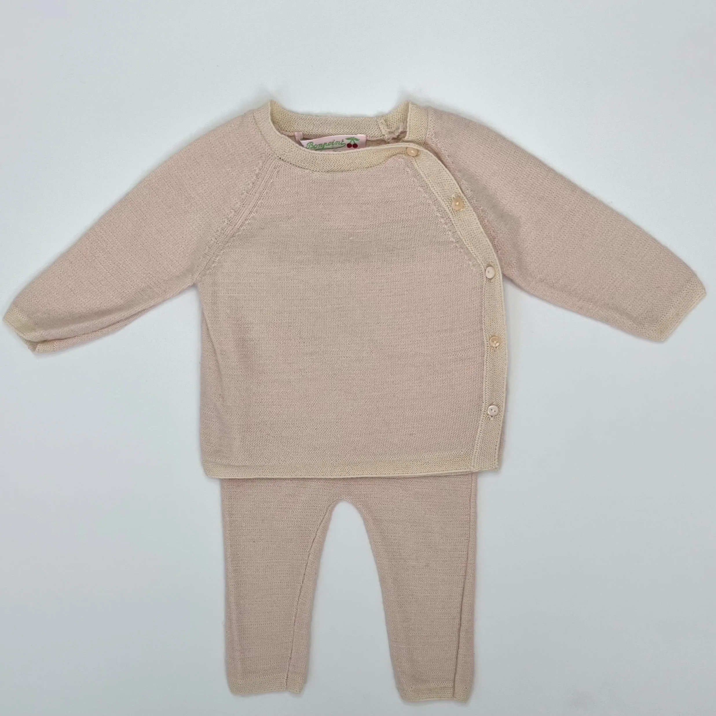 Bonpoint Pale Pink Wool Set: 3 Months