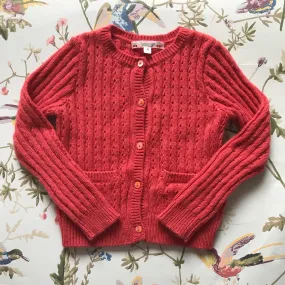 Bonpoint Raspberry Cashmere Cardigan