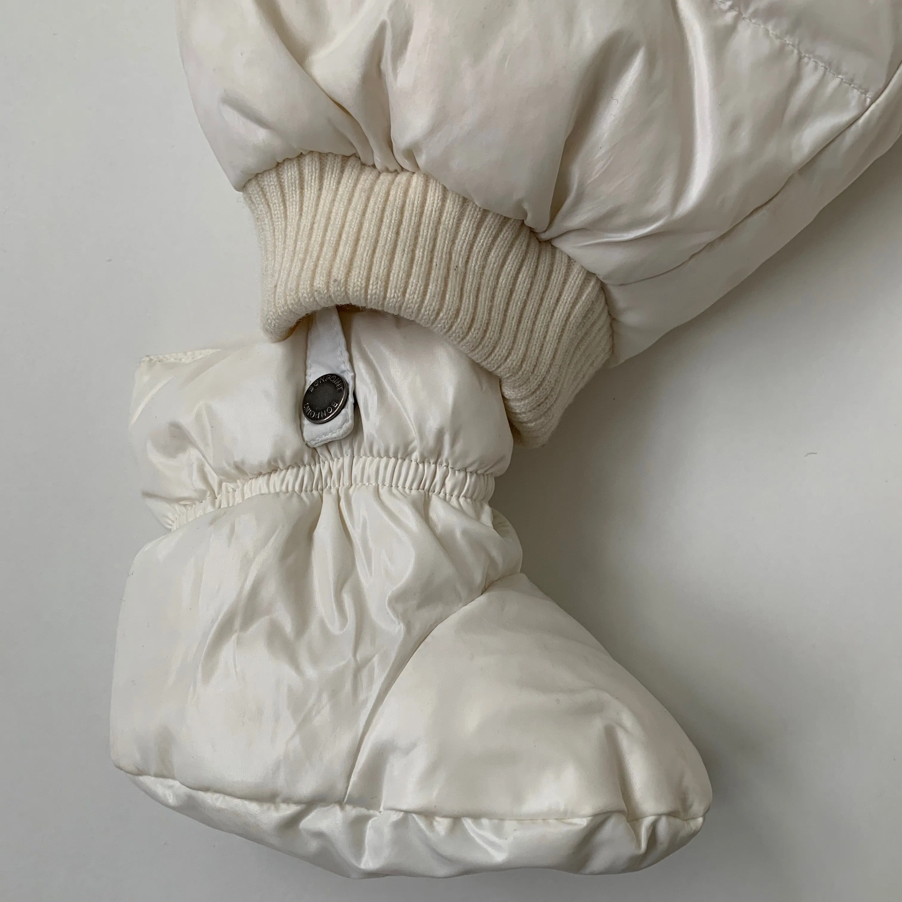 Bonpoint White Down Filled Snowsuit With Fur Trim