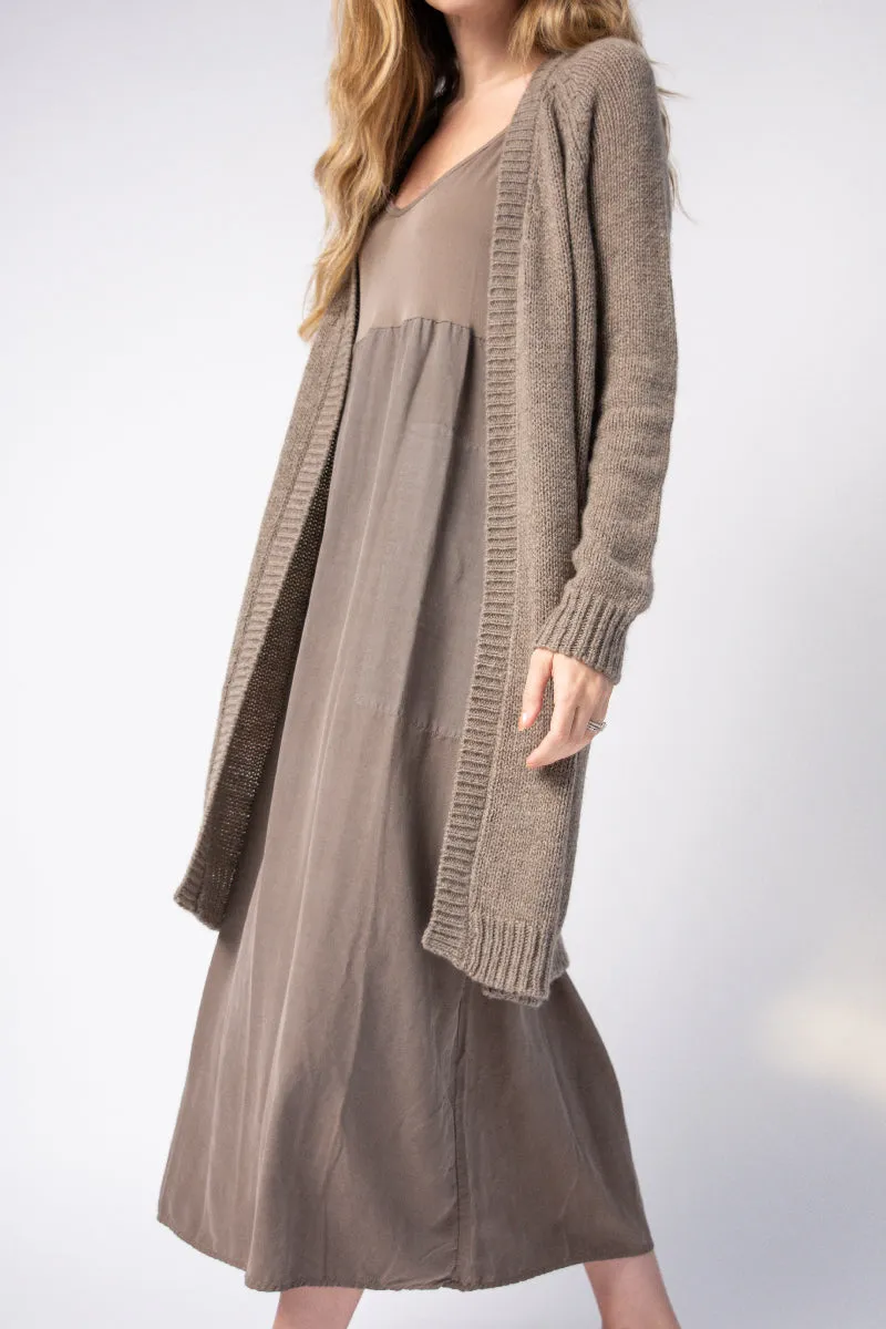 Cashmere Duster Cardigan in Brownish