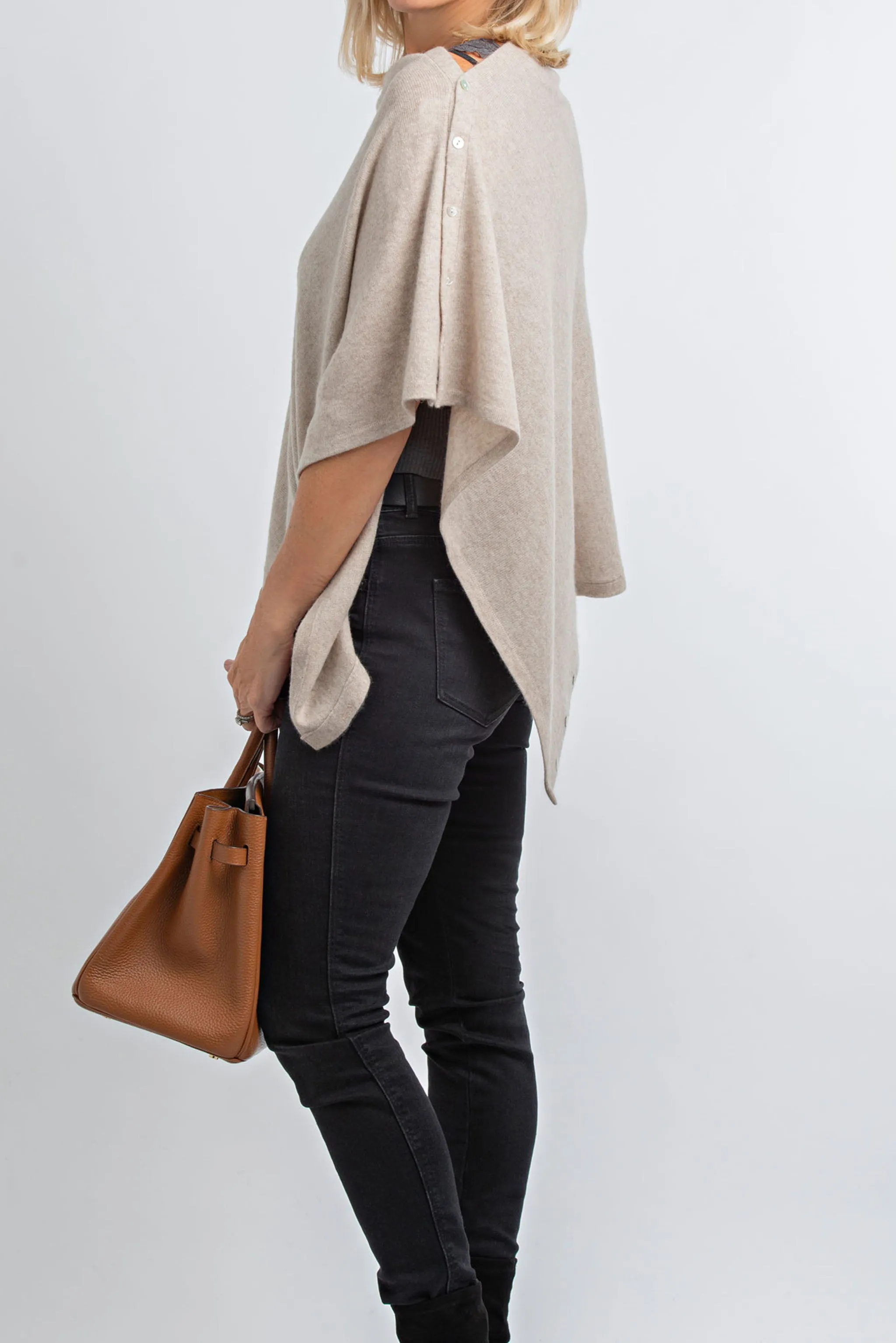 Cashmere Poncho Light Beige | Millet Back in Stock