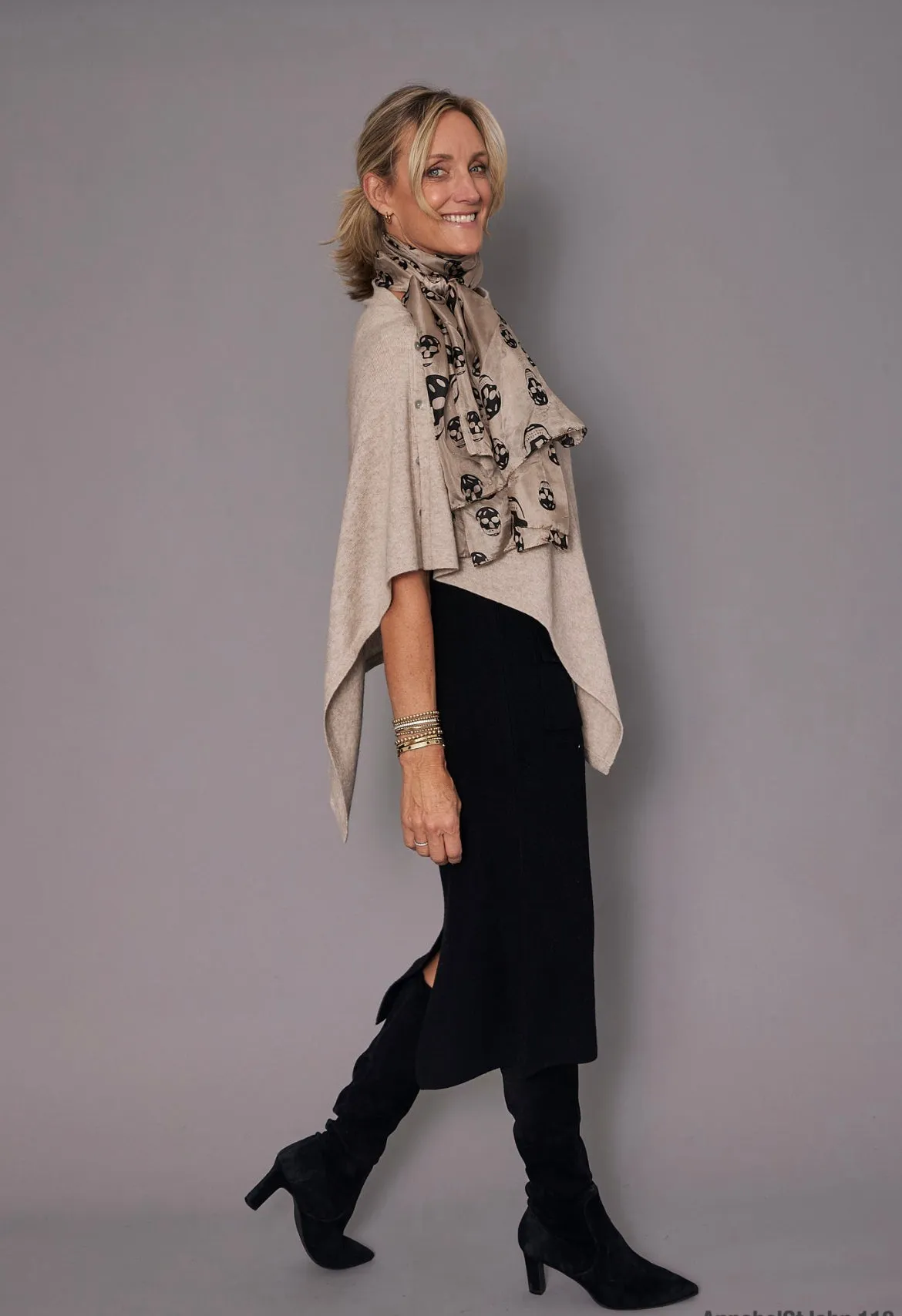 Cashmere Poncho Light Beige | Millet Back in Stock