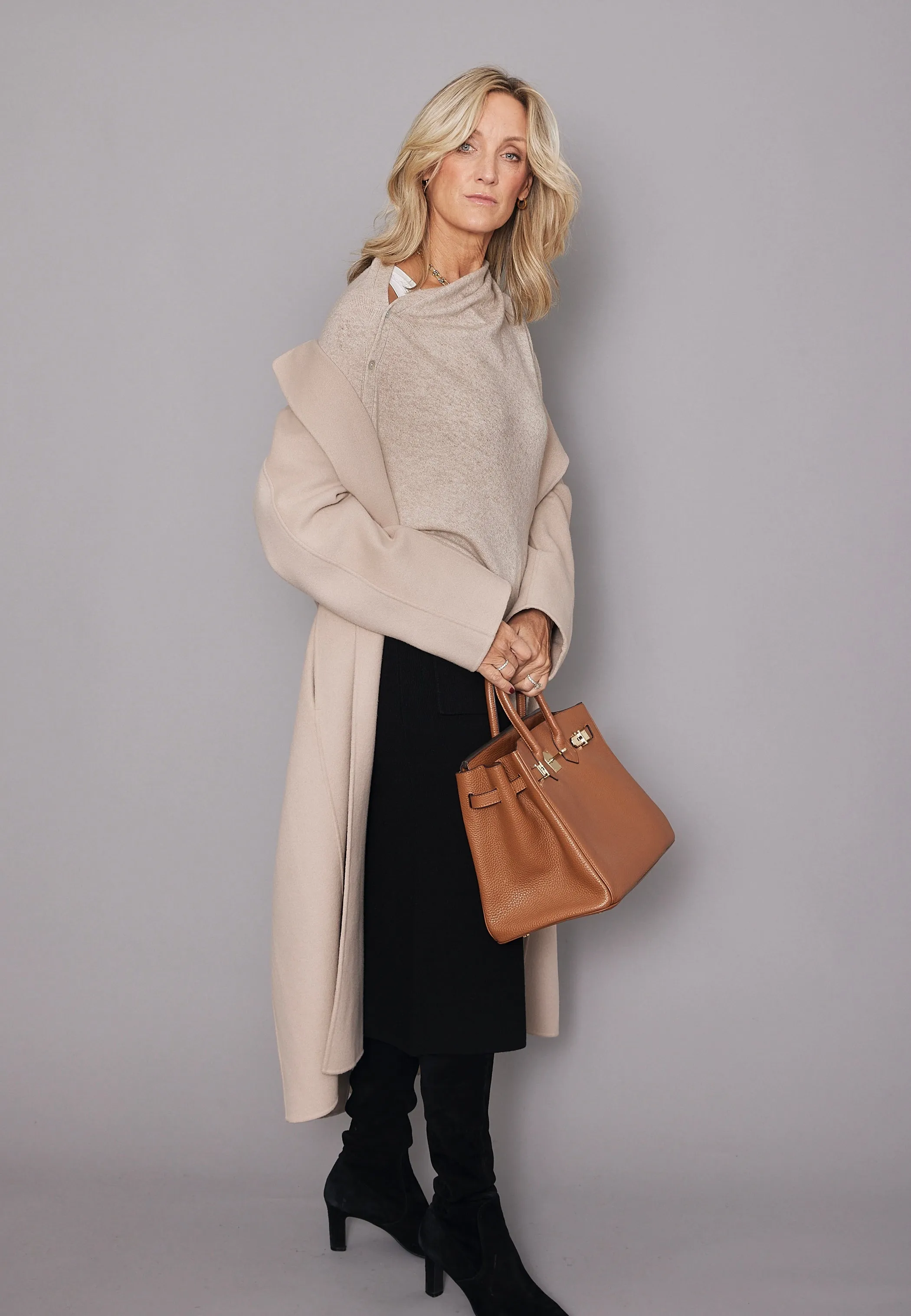 Cashmere Poncho Light Beige | Millet Back in Stock