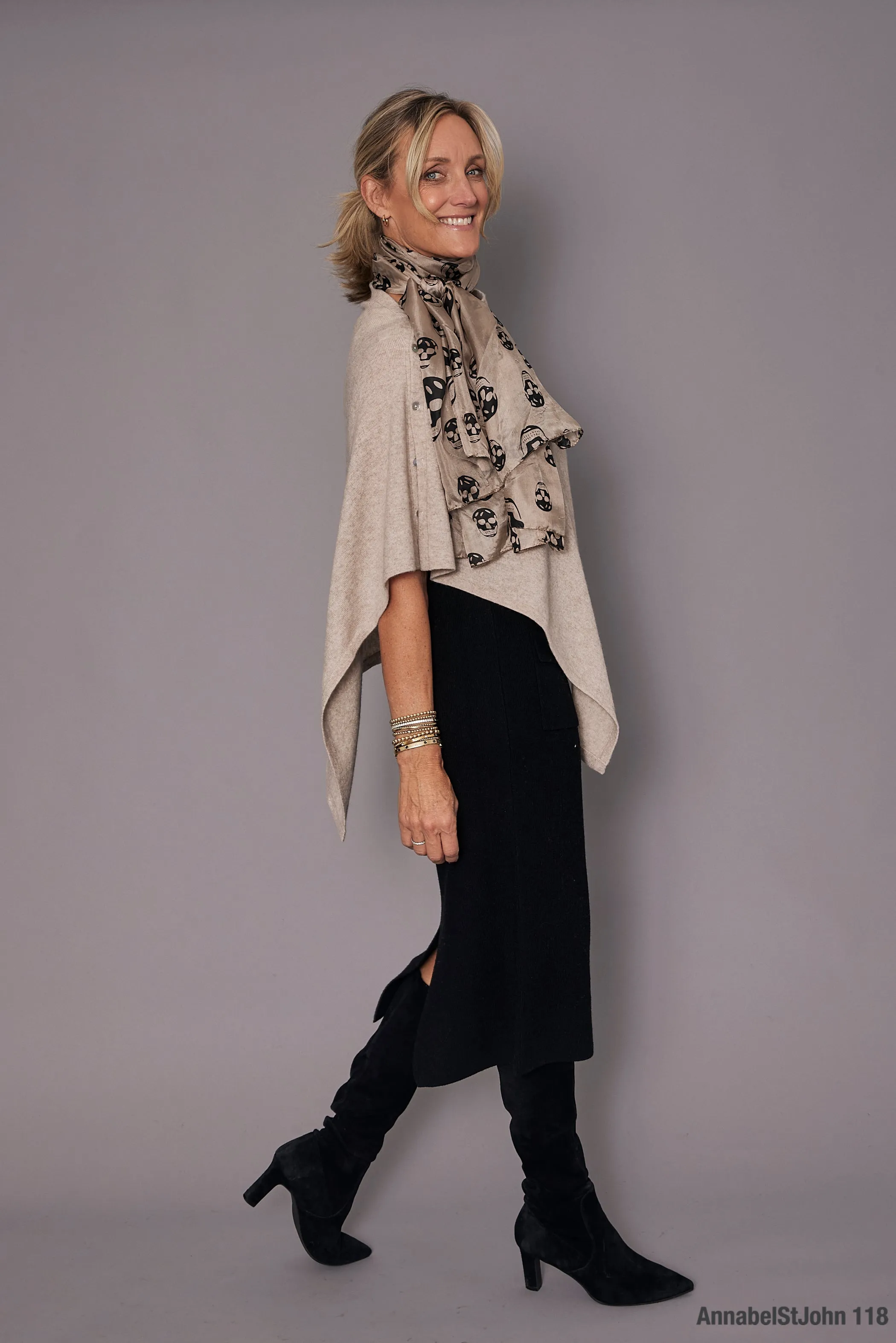 Cashmere Poncho Light Beige | Millet Back in Stock