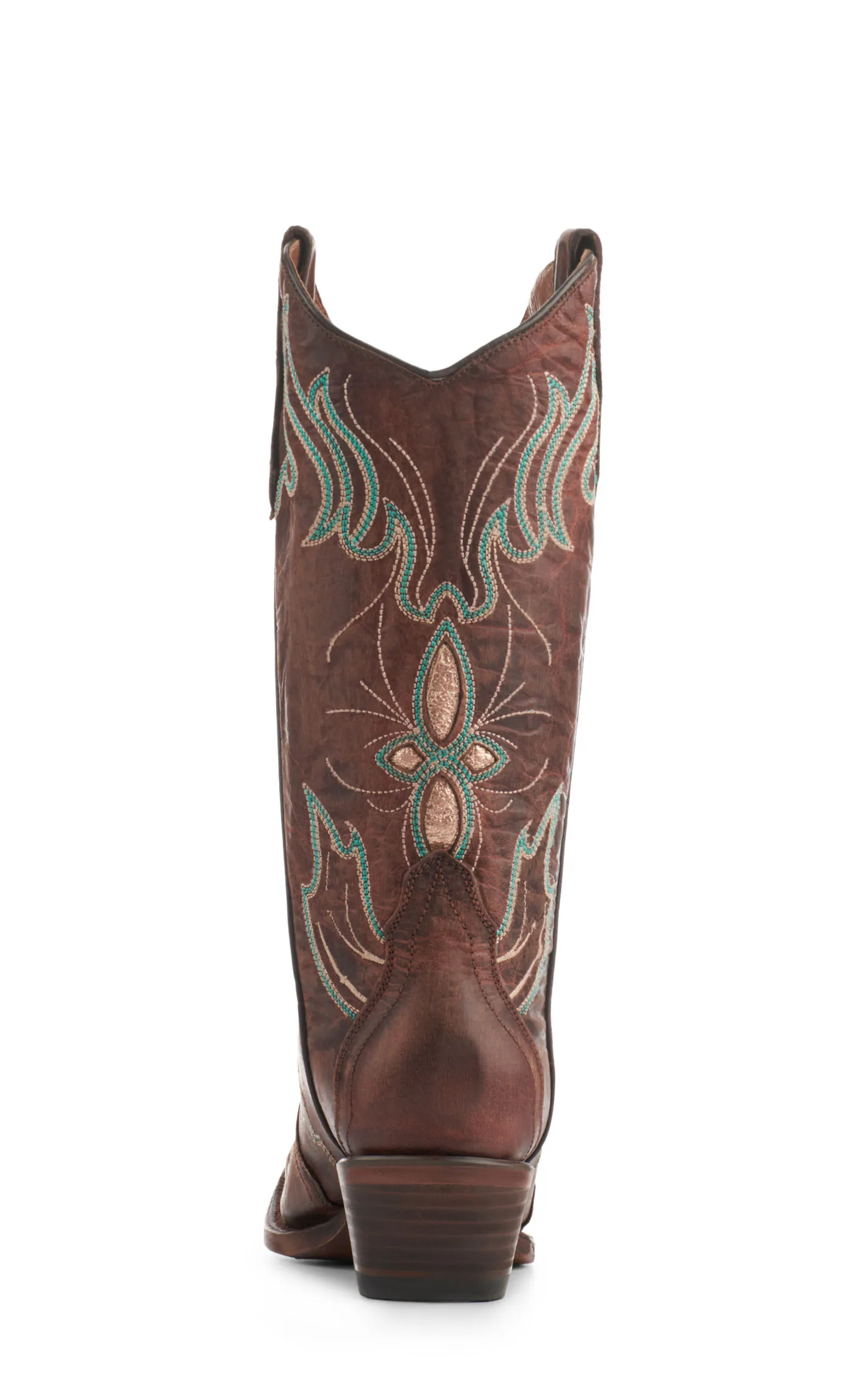 Circle G by Corral Women's Brown with Gold Inlay Snip Toe Cowboy Boots