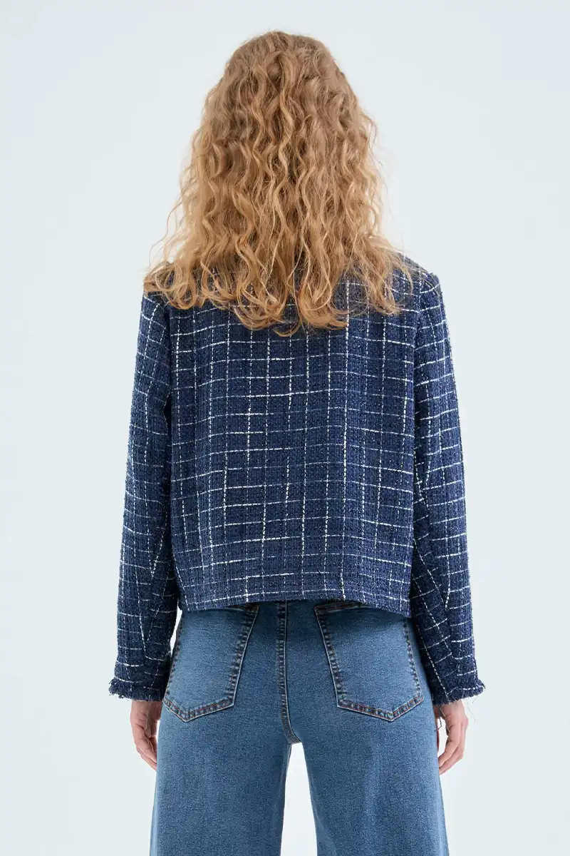 COMPANIA FANTASTICA | Giacca blu in tweed