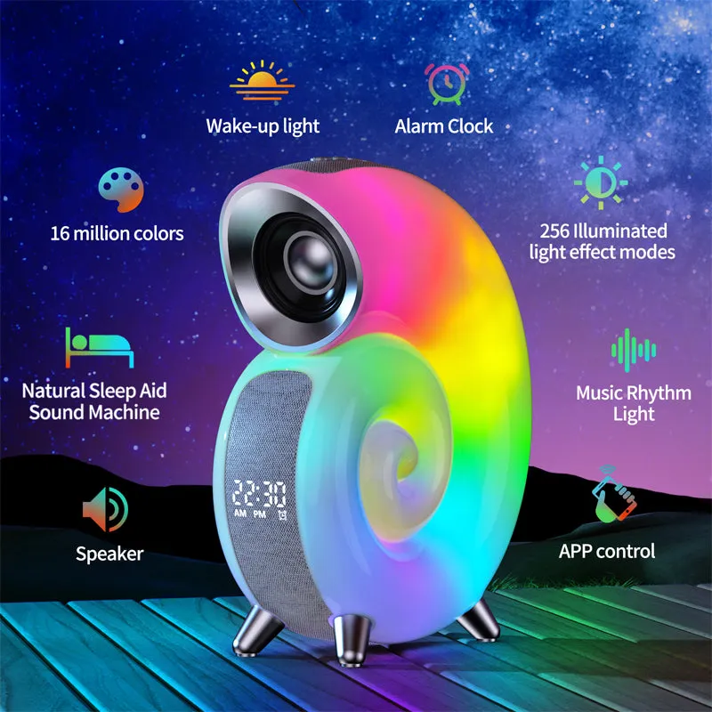 Conch Smart RGB Atmosphere Light Bluetooth Speaker Alarm Wake-up Lamp