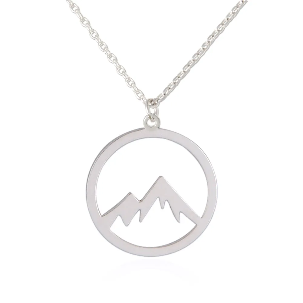 CUTOUT DISC  Mountain  Necklace