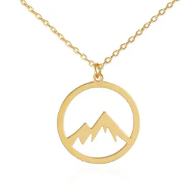 CUTOUT DISC  Mountain  Necklace