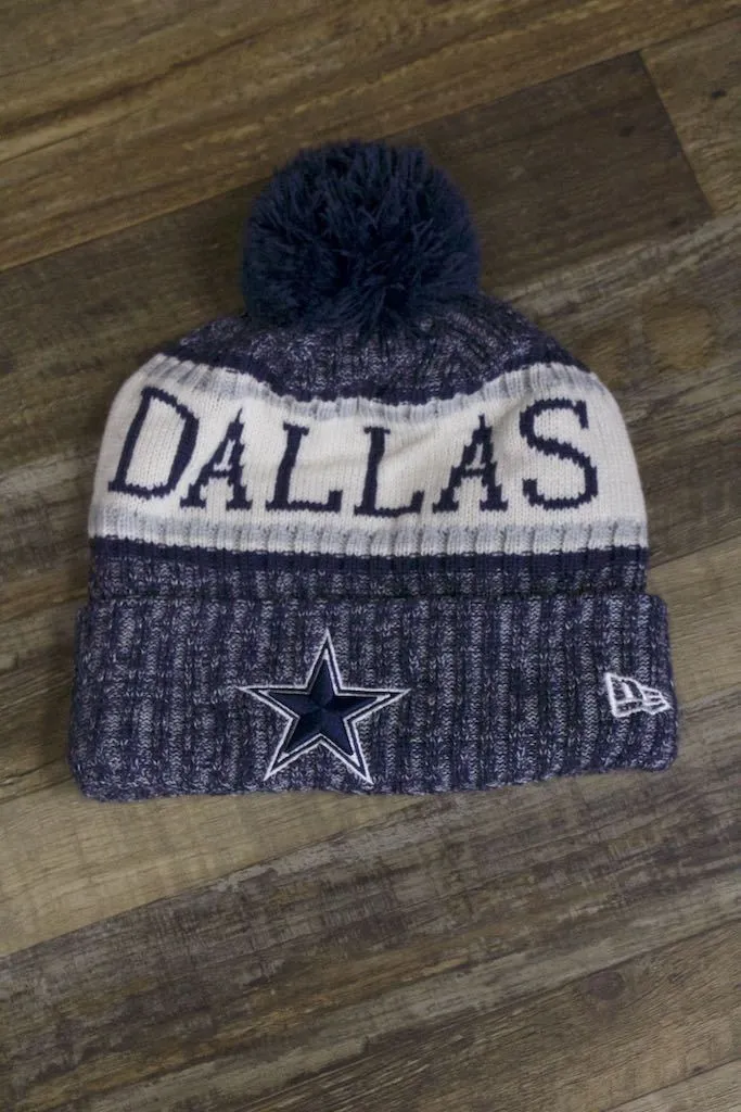 Dallas Cowboys Winter Pom Beanie | 2018 On-Field Sideline Knit Cowboys Beanie