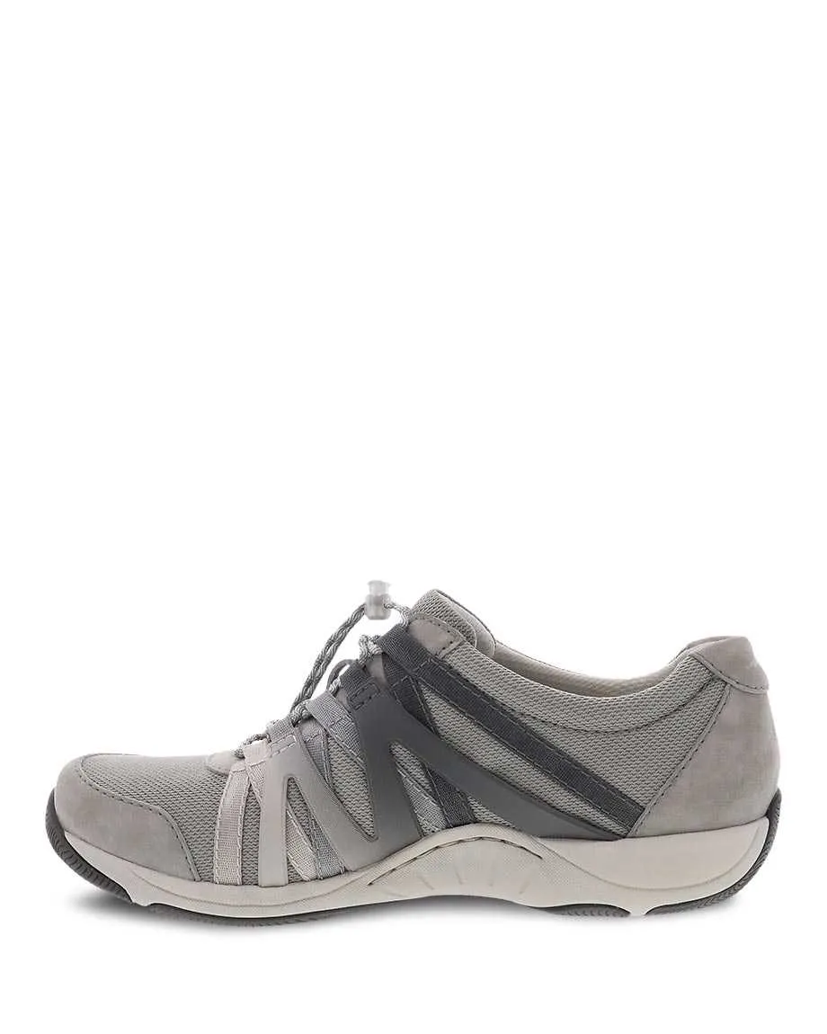 Dansko Womens Henriette Bungee Slip On Tennis Shoe- Grey Suede Mesh