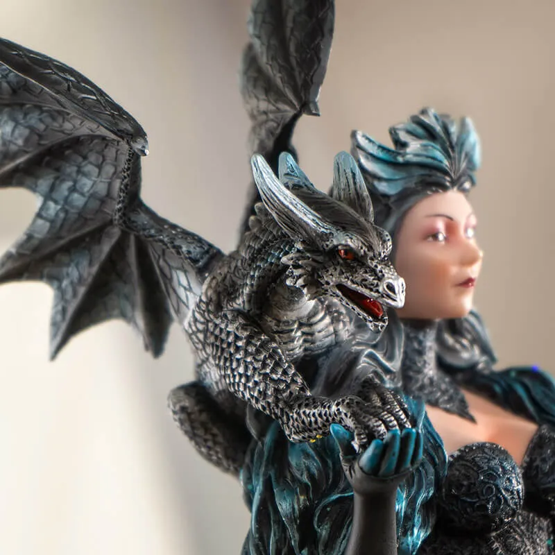 Dark Queen and Her Dragon Figurine