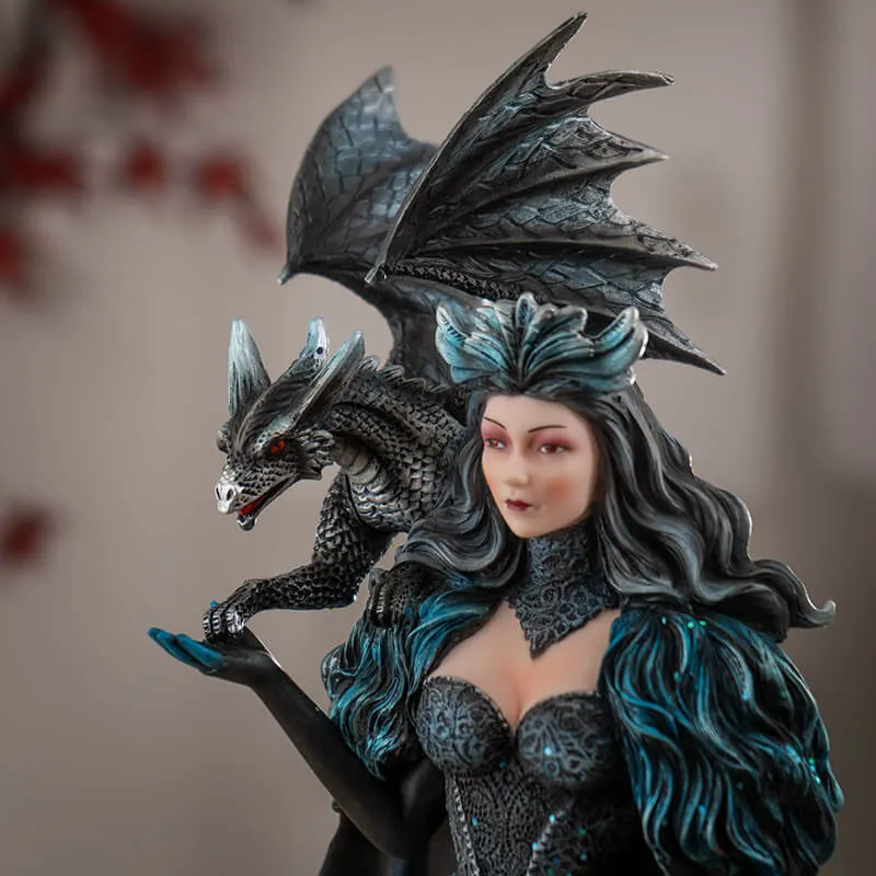 Dark Queen and Her Dragon Figurine