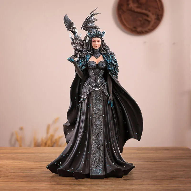 Dark Queen and Her Dragon Figurine