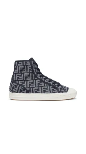 Denim Domino High-top Sneakers - Blue