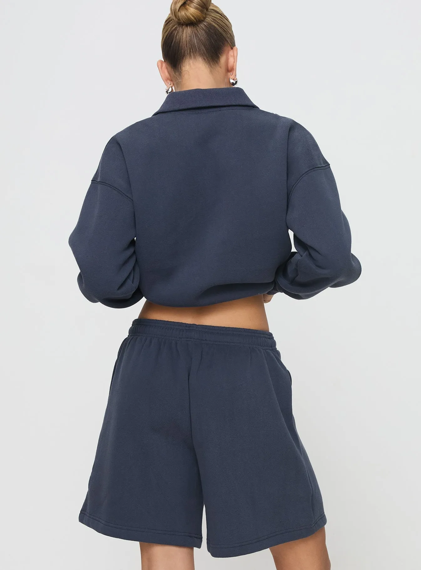 Dream Fleece Longline Shorts Navy