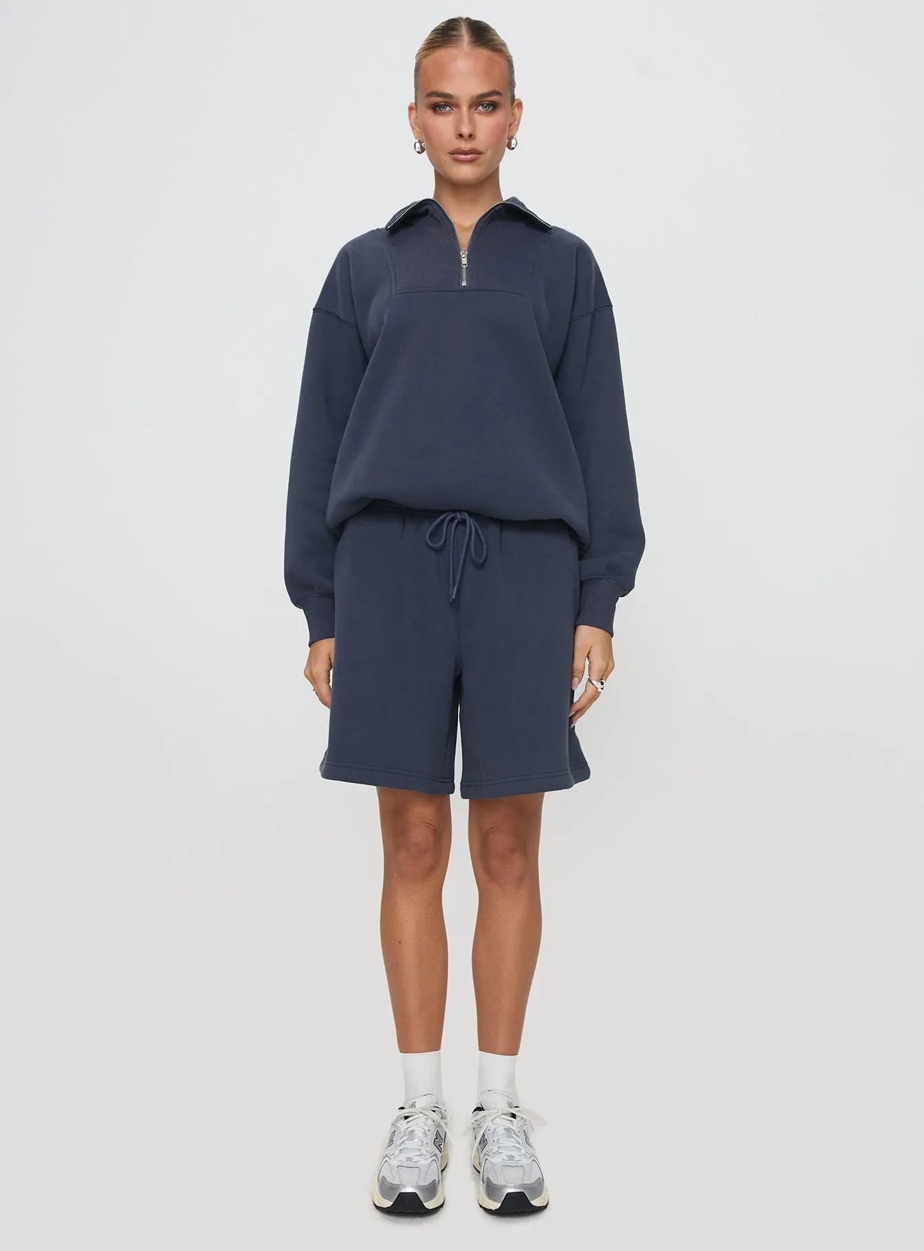 Dream Fleece Longline Shorts Navy