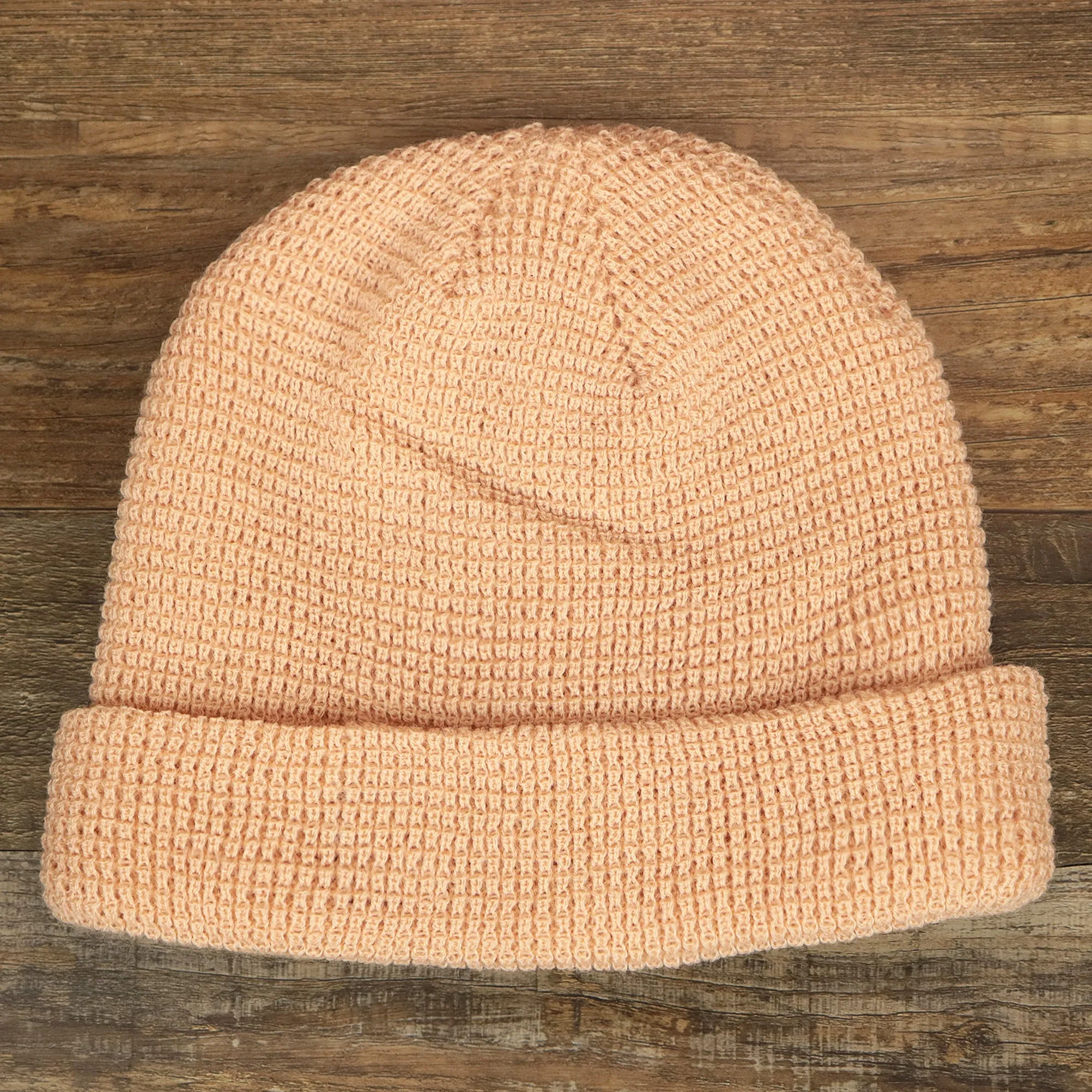 Dusty Pink Fisherman Knit Cuffed Beanie