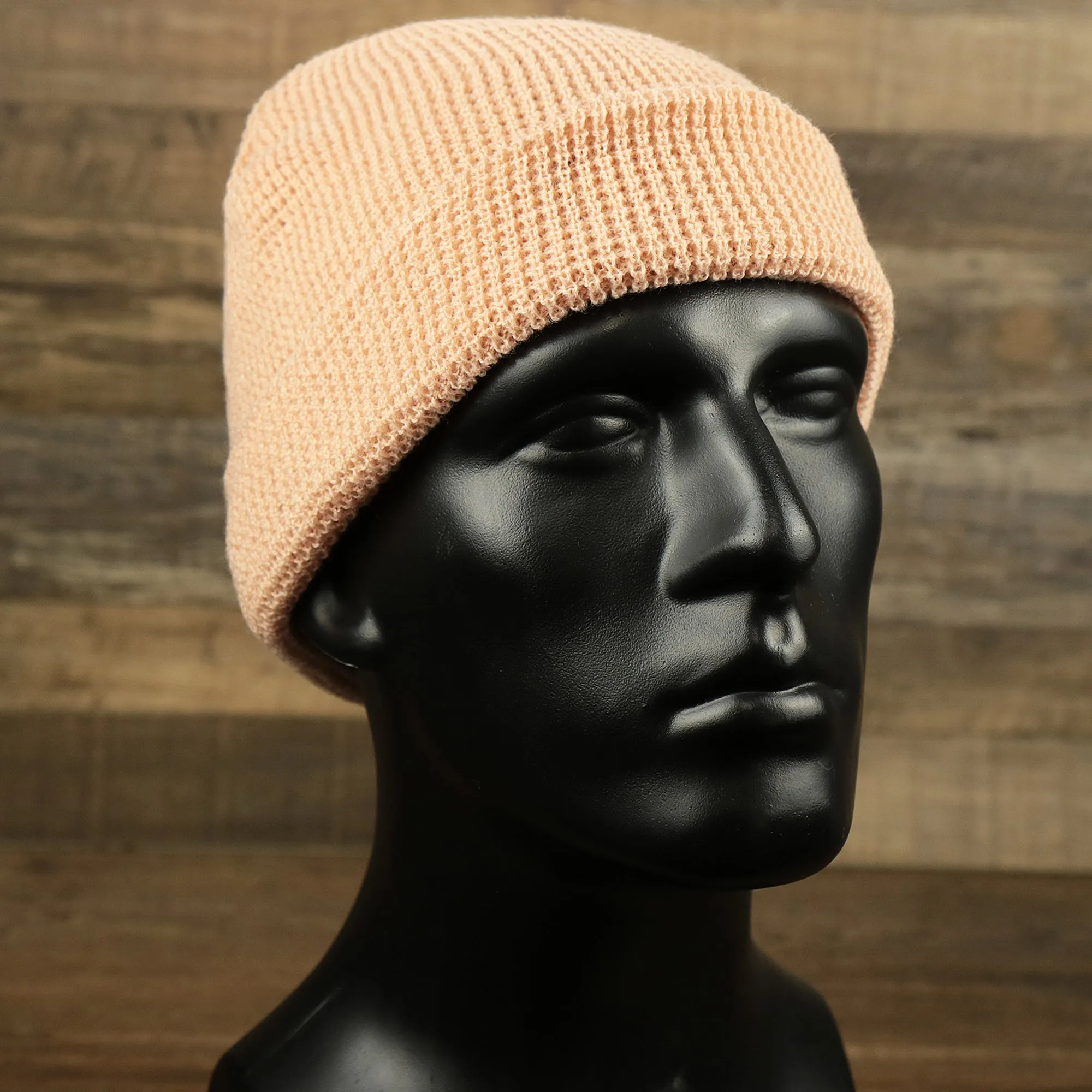 Dusty Pink Fisherman Knit Cuffed Beanie