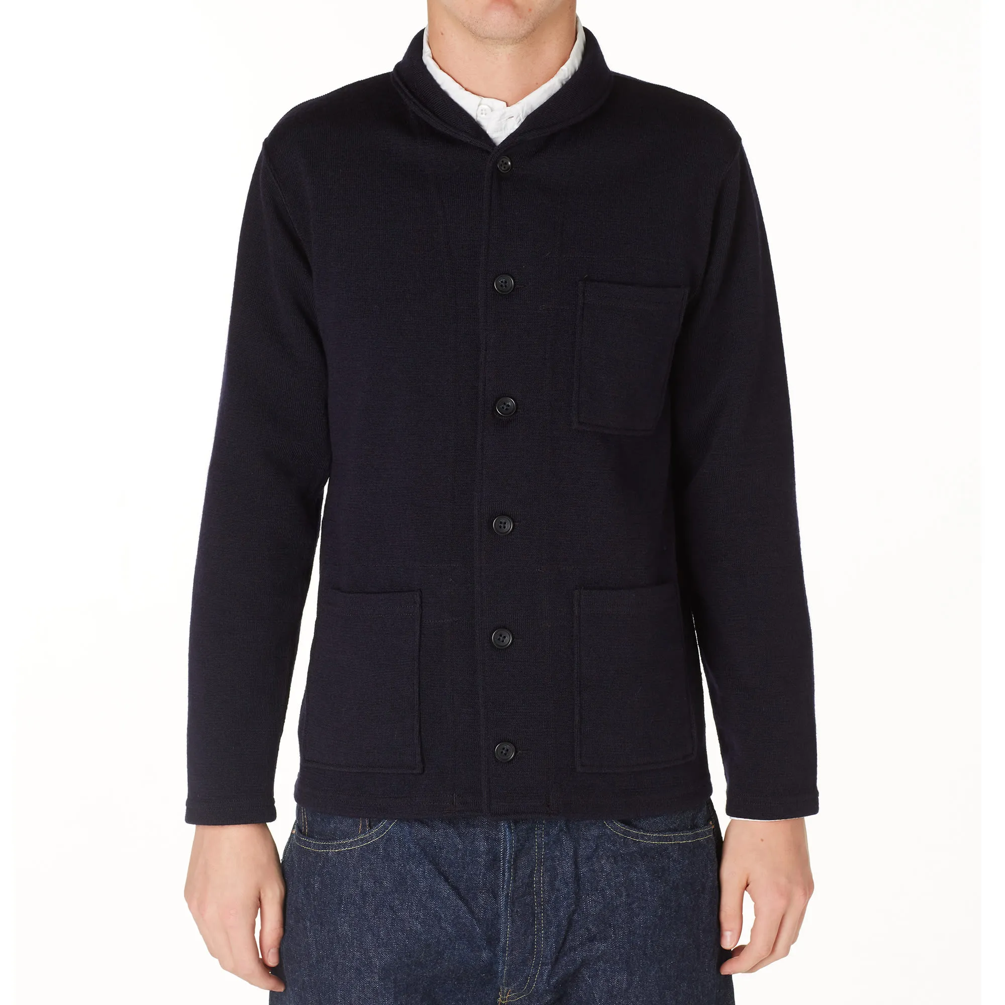 Engineered Garments Shawl Collar Knit CardiganDark Navy