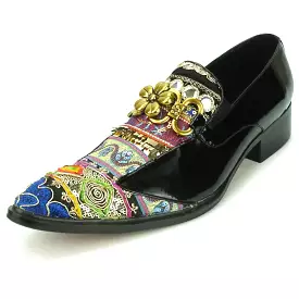 FI-7237 Black-Multicolor Slip On Fiesso by Aurelio Garcia