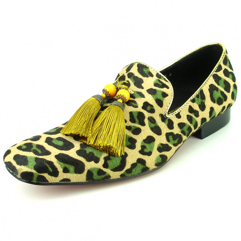 FI-7254 Leopard Pony Hair Slip On With Tassel Fiesso by Aurelio Garcia