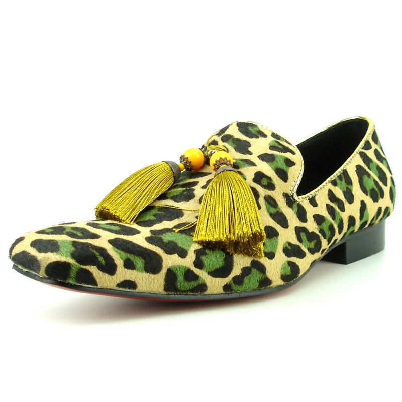 FI-7254 Leopard Pony Hair Slip On With Tassel Fiesso by Aurelio Garcia