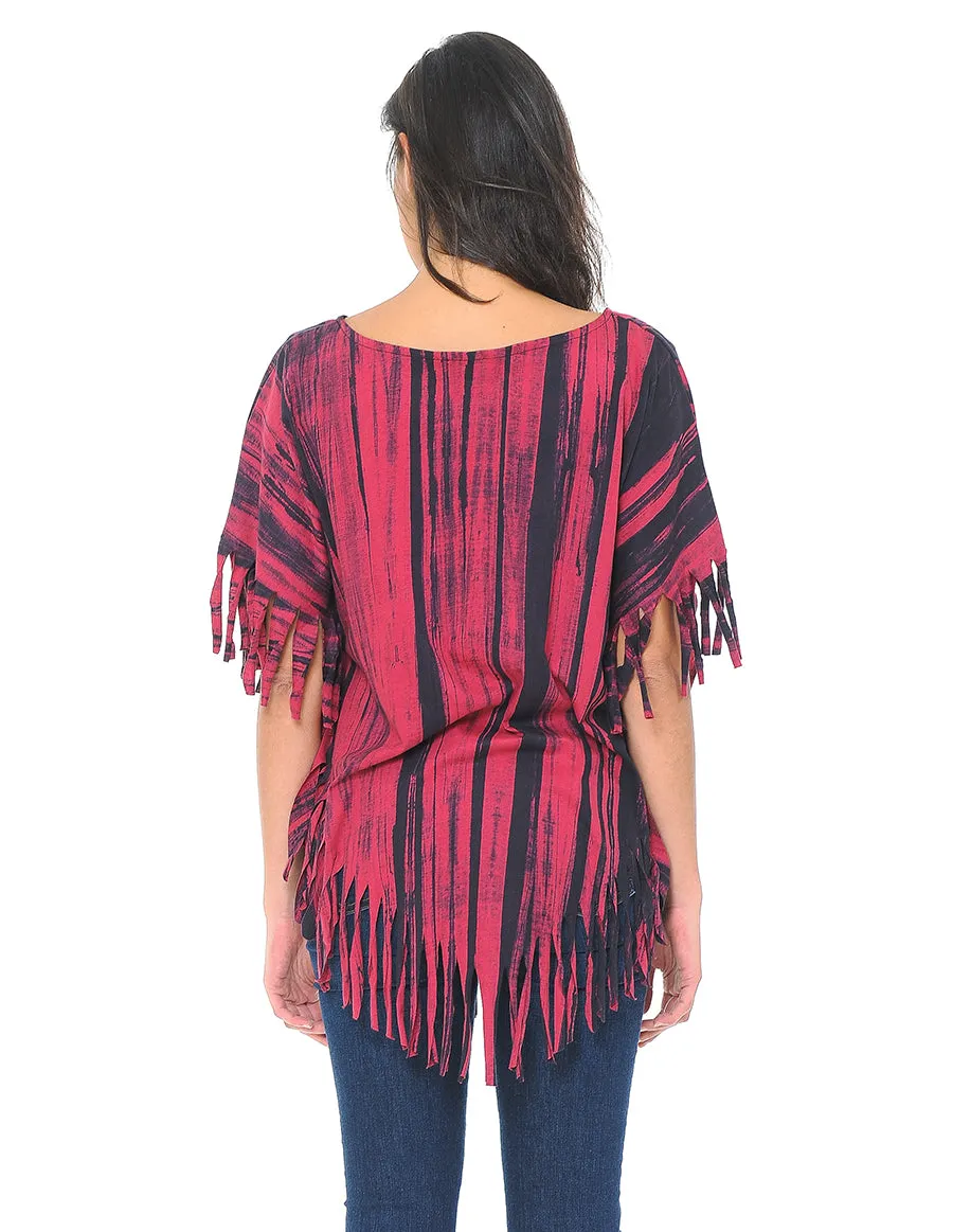 Fringed Cotton Poncho