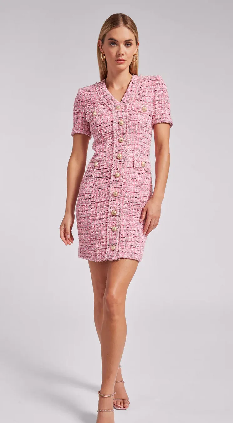 Generation Love - Anne Tweed Dress - Pink Melange