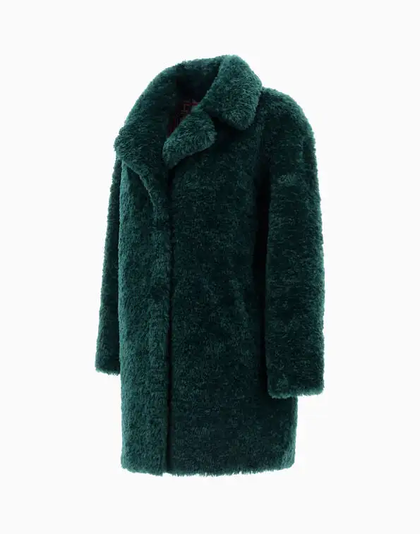 HERNO Coat in Curly Faux Fur