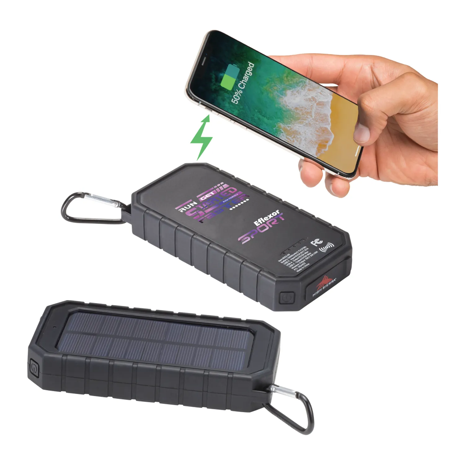 High Sierra IPX 5 Solar Fast Wireless Power Bank