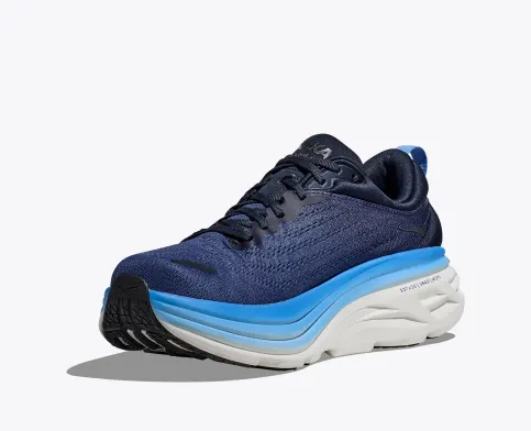 Hoka Men’s Bondi 8 Athletic Shoes- Outer Space/ All Aboard ** Wide Width**