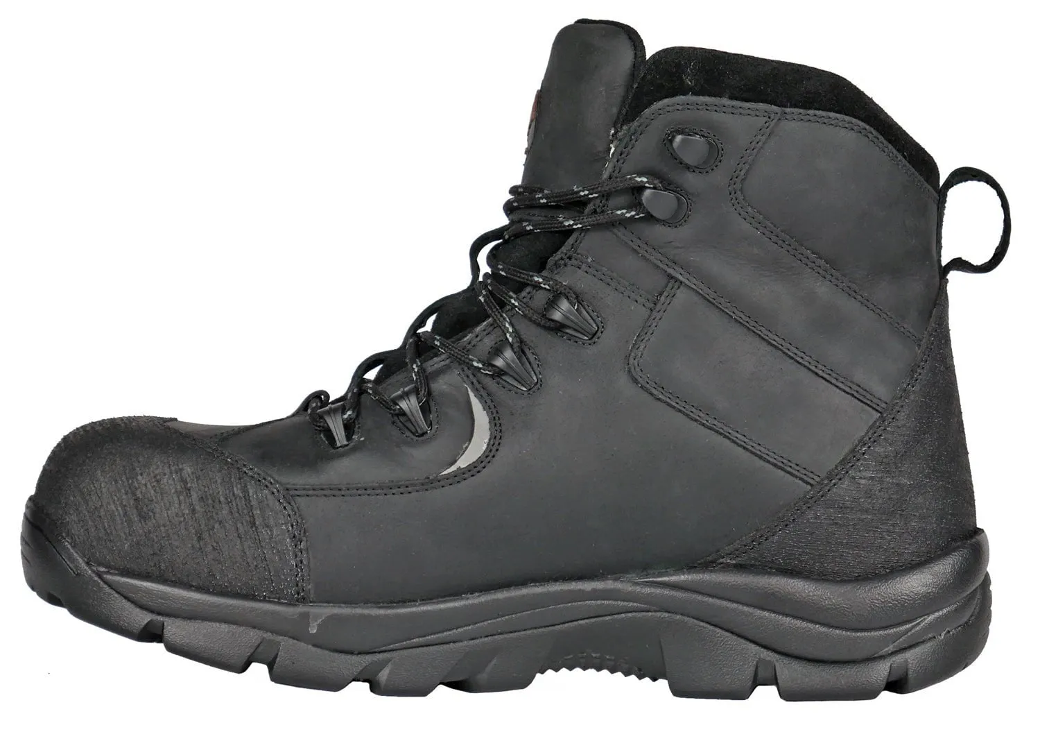 Hoss Boots Mens Ridge Black Leather Full-Grain Work Boots