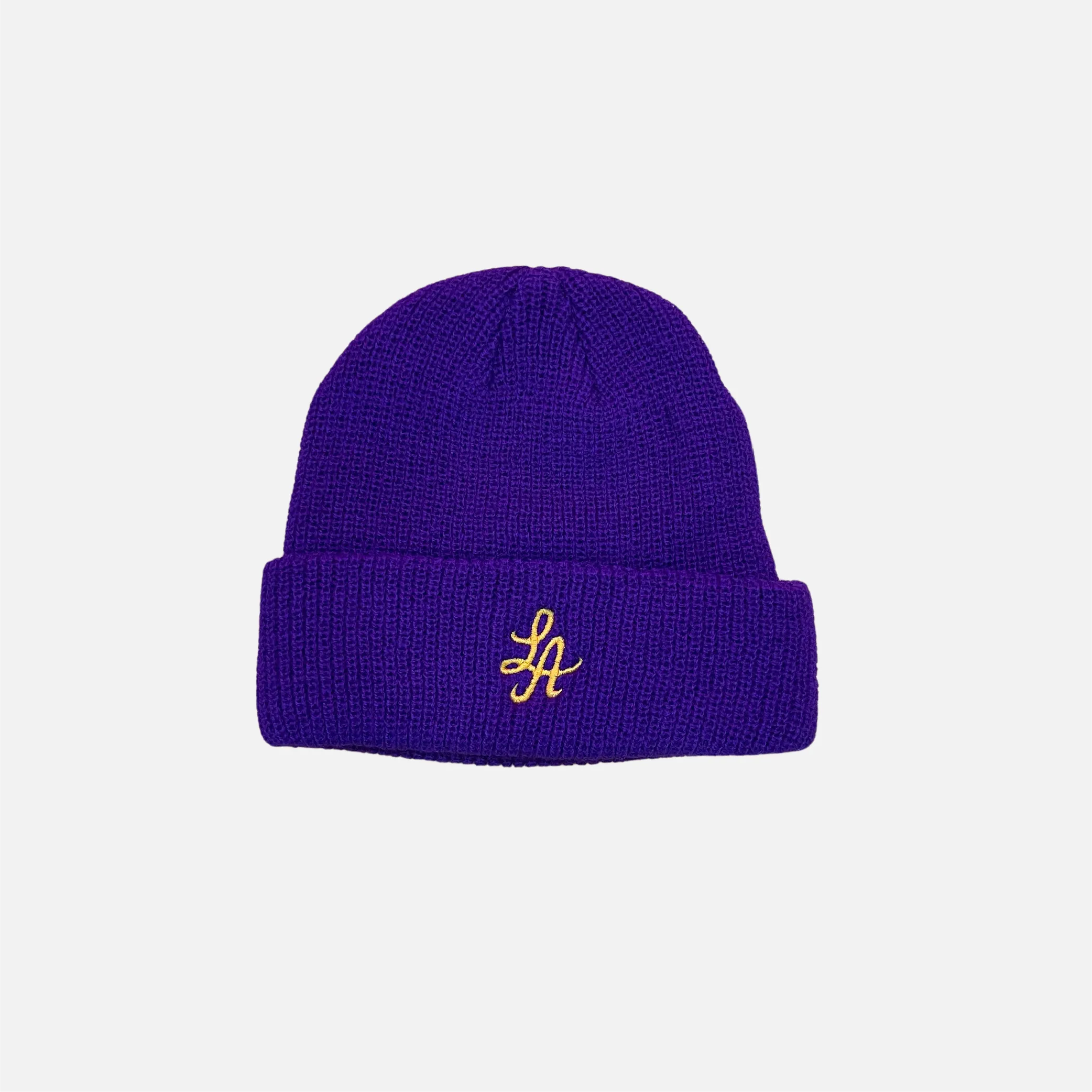 HOT ROD SHOREMAN LOGO BEANIE (PURPLE/GOLD)